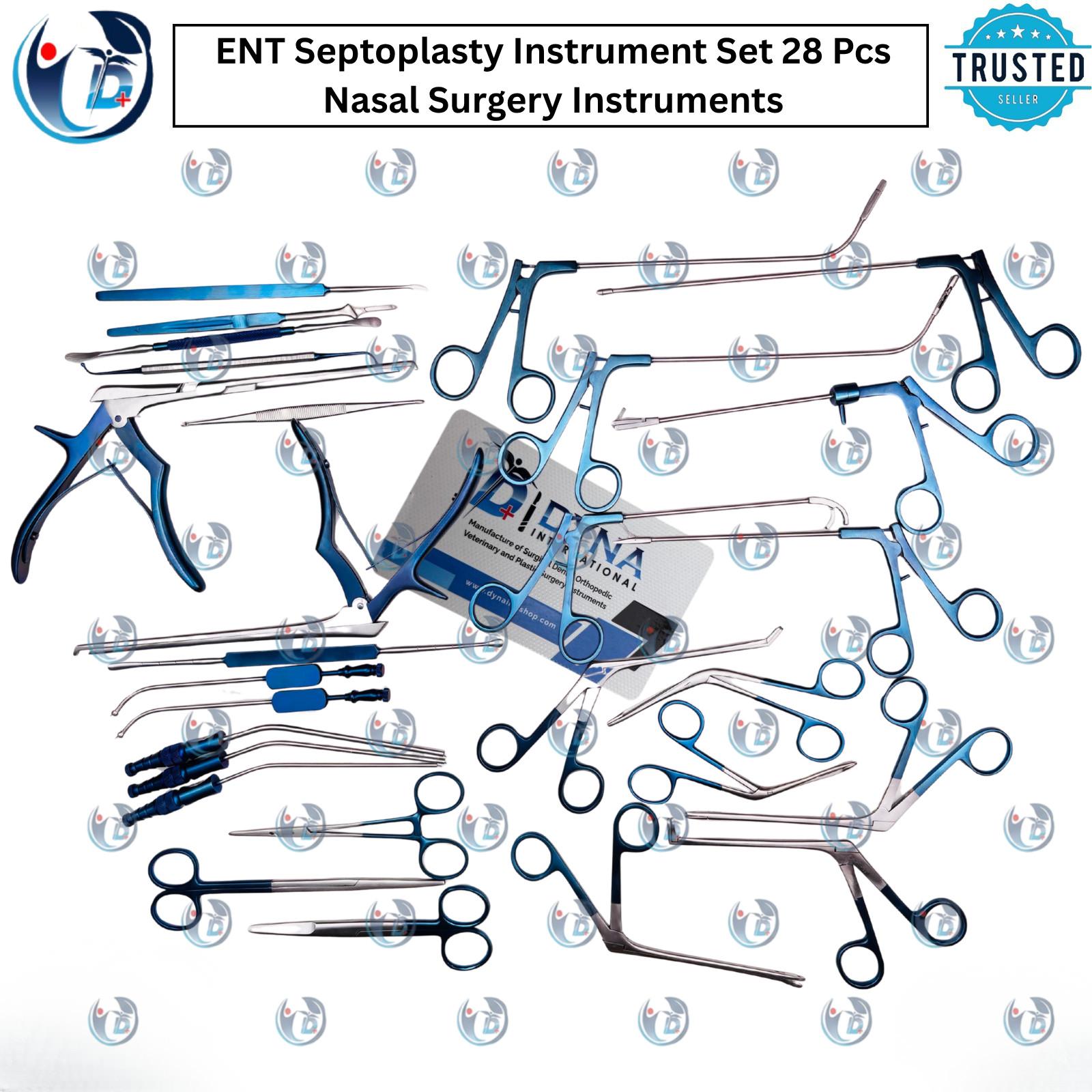 FESS Instrument Set Blue Titanium Coated Endoscopic Sinus Surgery Instruments