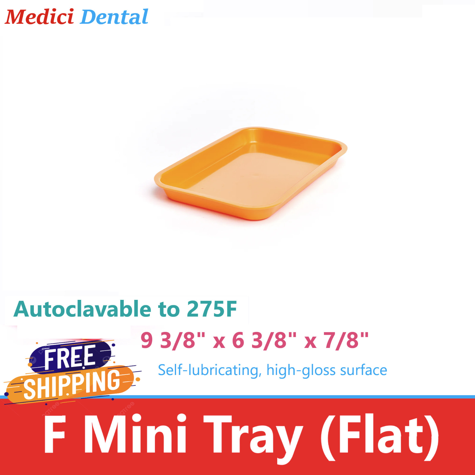 4/Pack – Dental Procedure Set Up Flat Tray Size F (MINI) -Autoclavable 275F