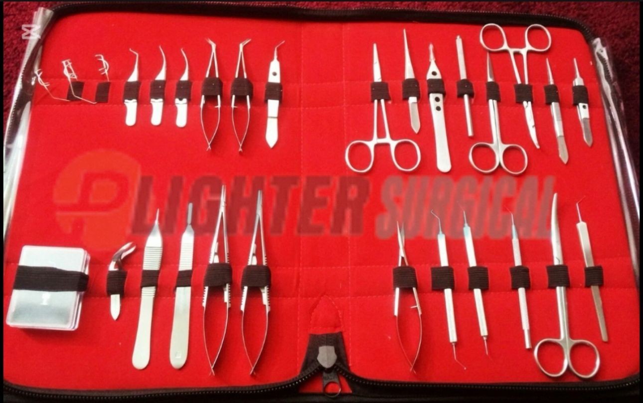 28 PC O.R GRADE VETERINARY OPHTHALMIC EYE MICRO SURGERY SURGICAL INSTRUMENTS KIT
