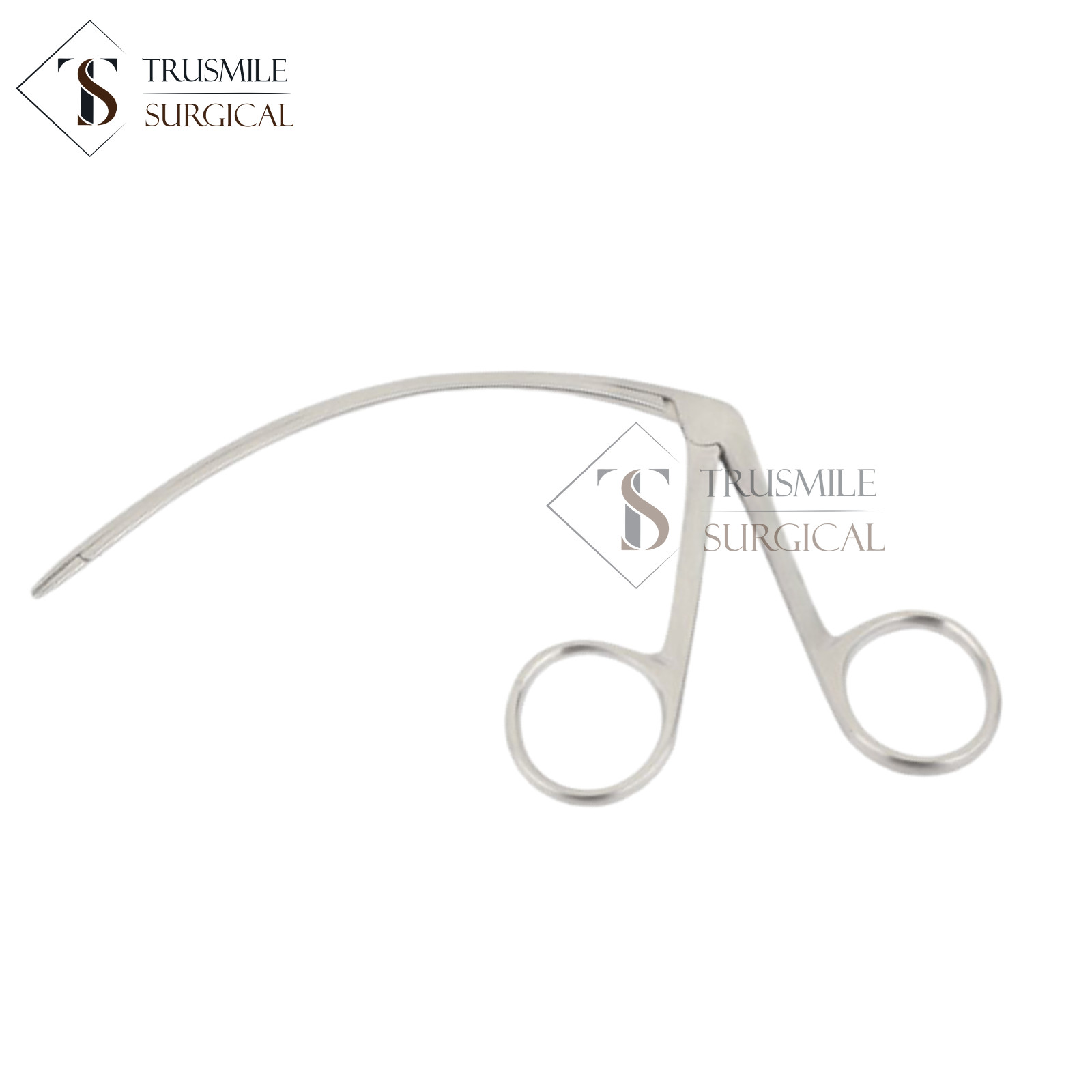 Premium Carroll Tendon Pulling Forcep, 5.5″, Curved Shaft, 2 x 8 mm Serrated