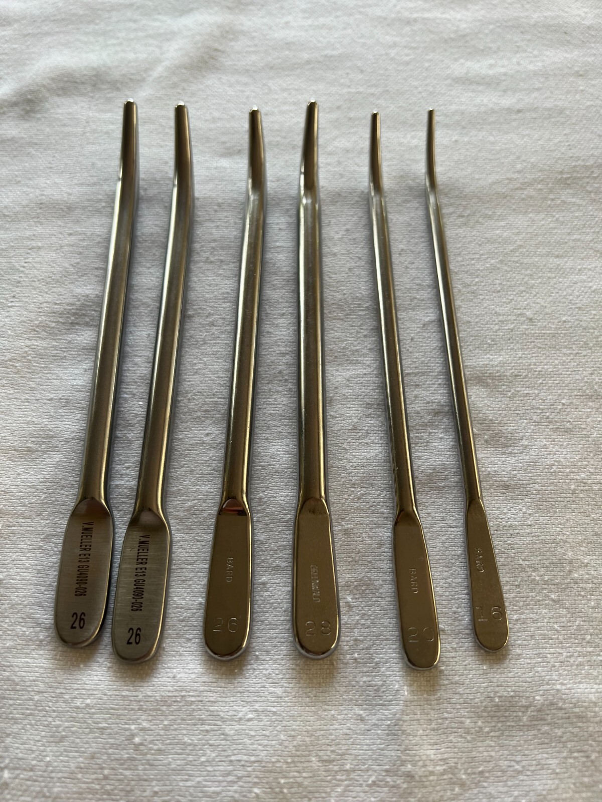 Lot of 6 V. Mueller, Bard And Greenwald Uterine Dilator Sounds Surgical