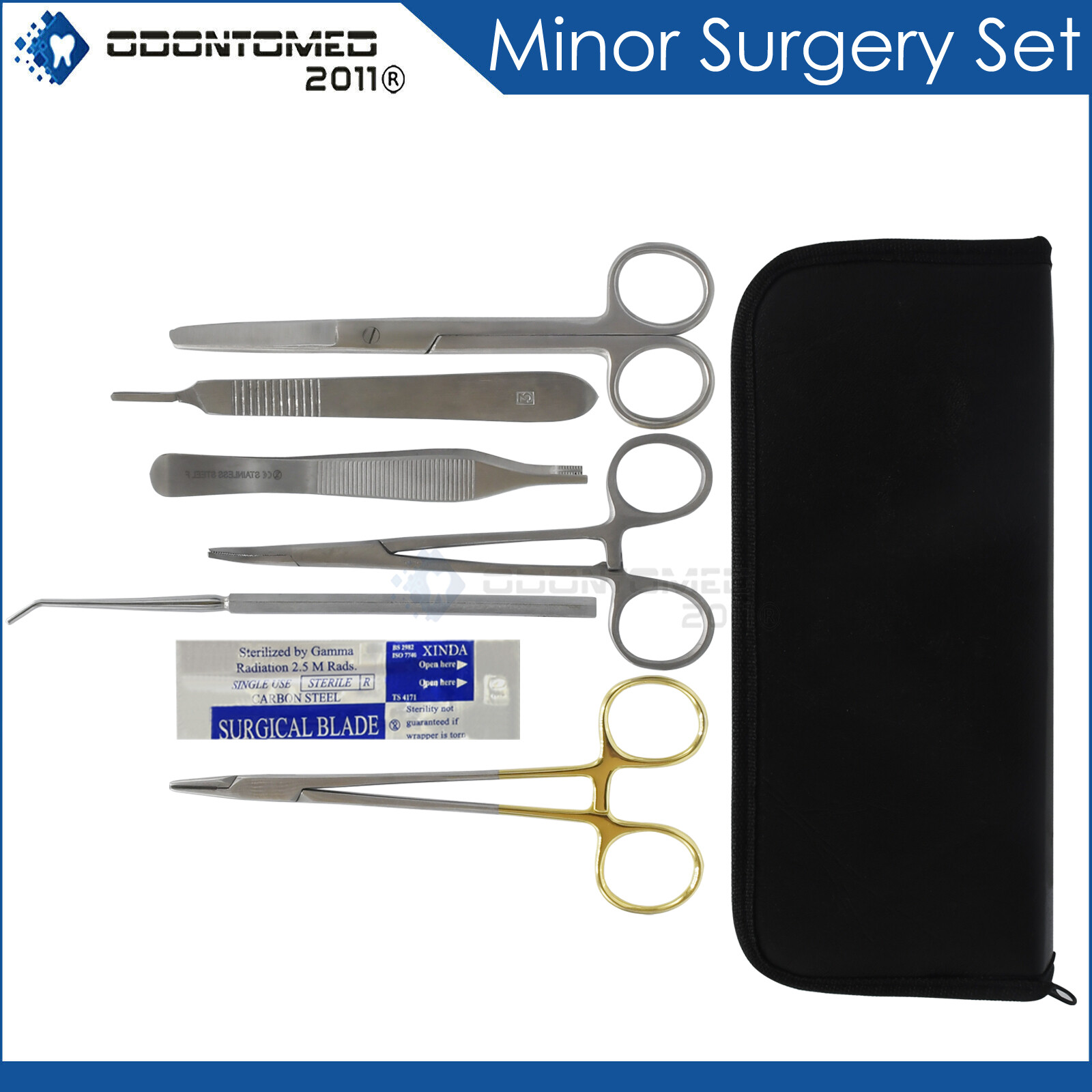 7 Pcs Minor Surgery Set Surgical Kit as Military Kit German Stainless With Case