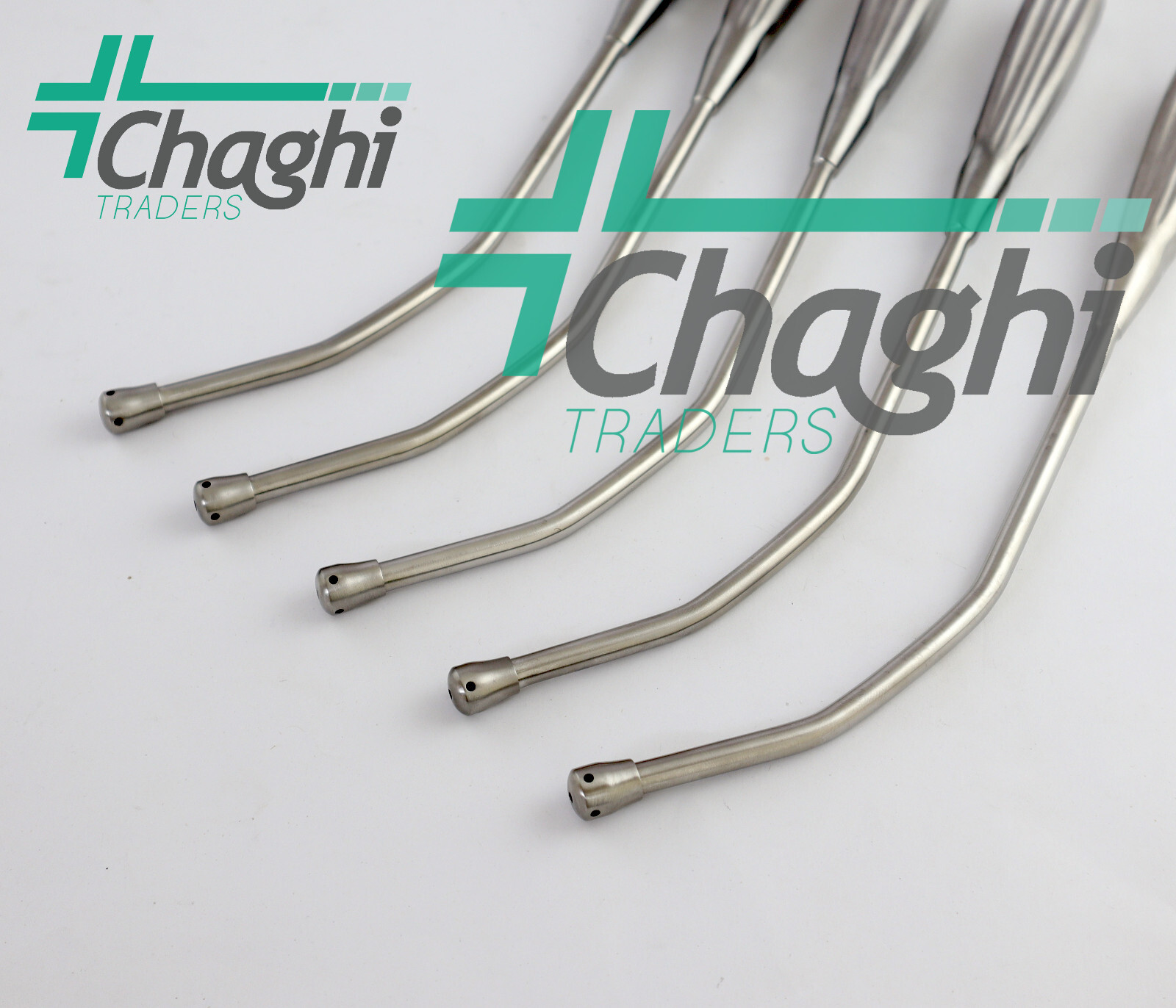 Yankauer Suction tube 5 PCs Set Stainless Steel 27cm Long By Chaghi Traders