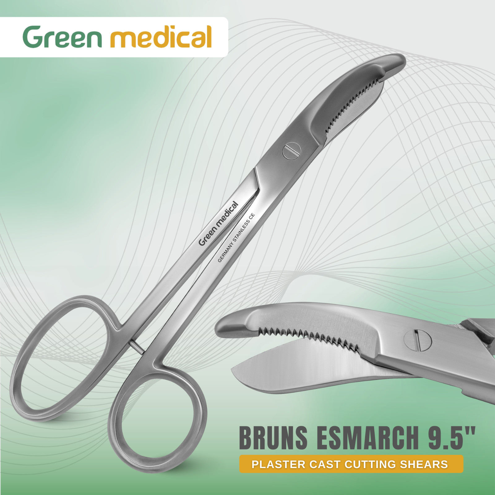 Bruns Esmarch Scissors Heavy Duty Plaster Cast Cutting Shears 9 1/2″ Serrated