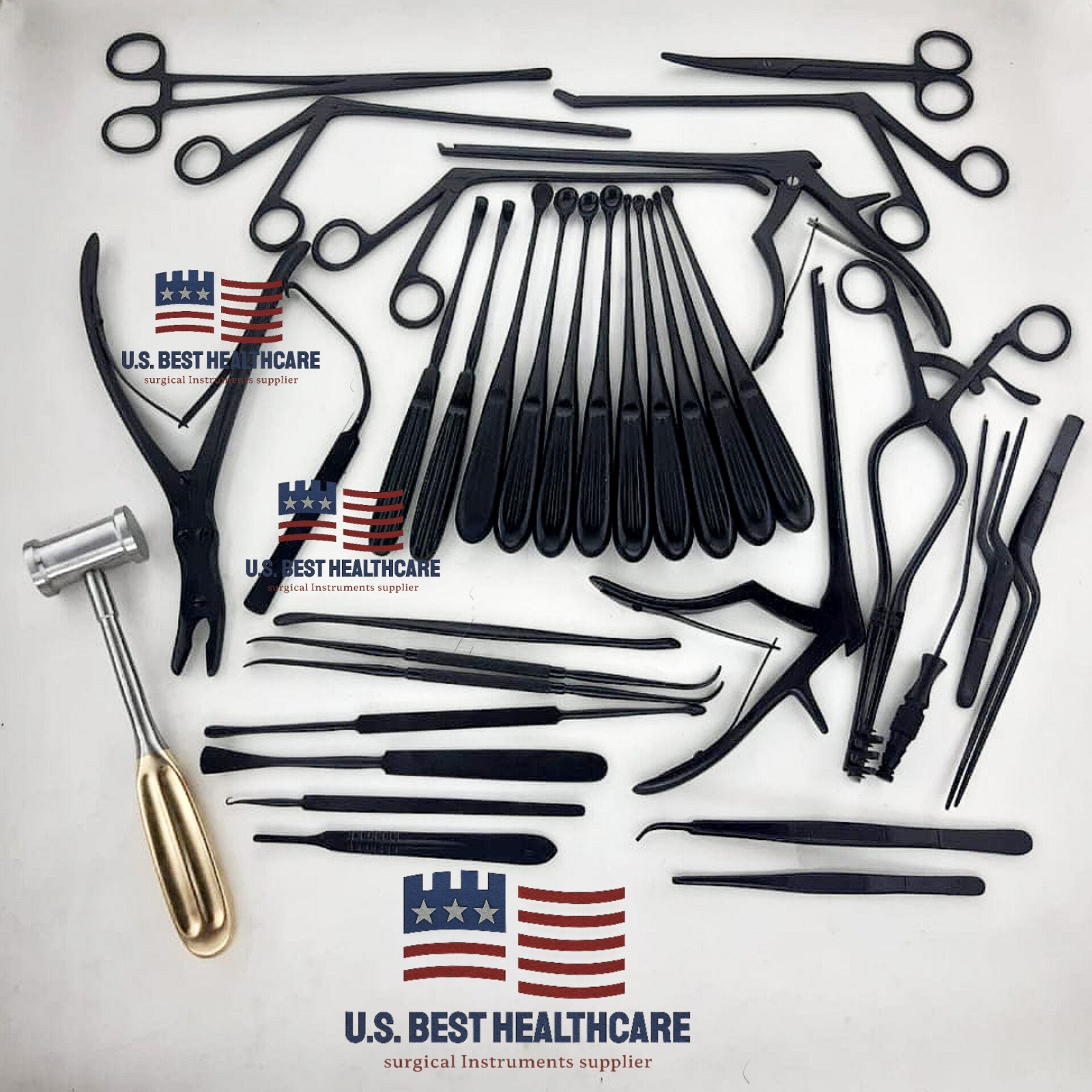 Laminectomy Set 35 Pcs Black Coated Orthopedic Spine Surgery Surgical Instrument