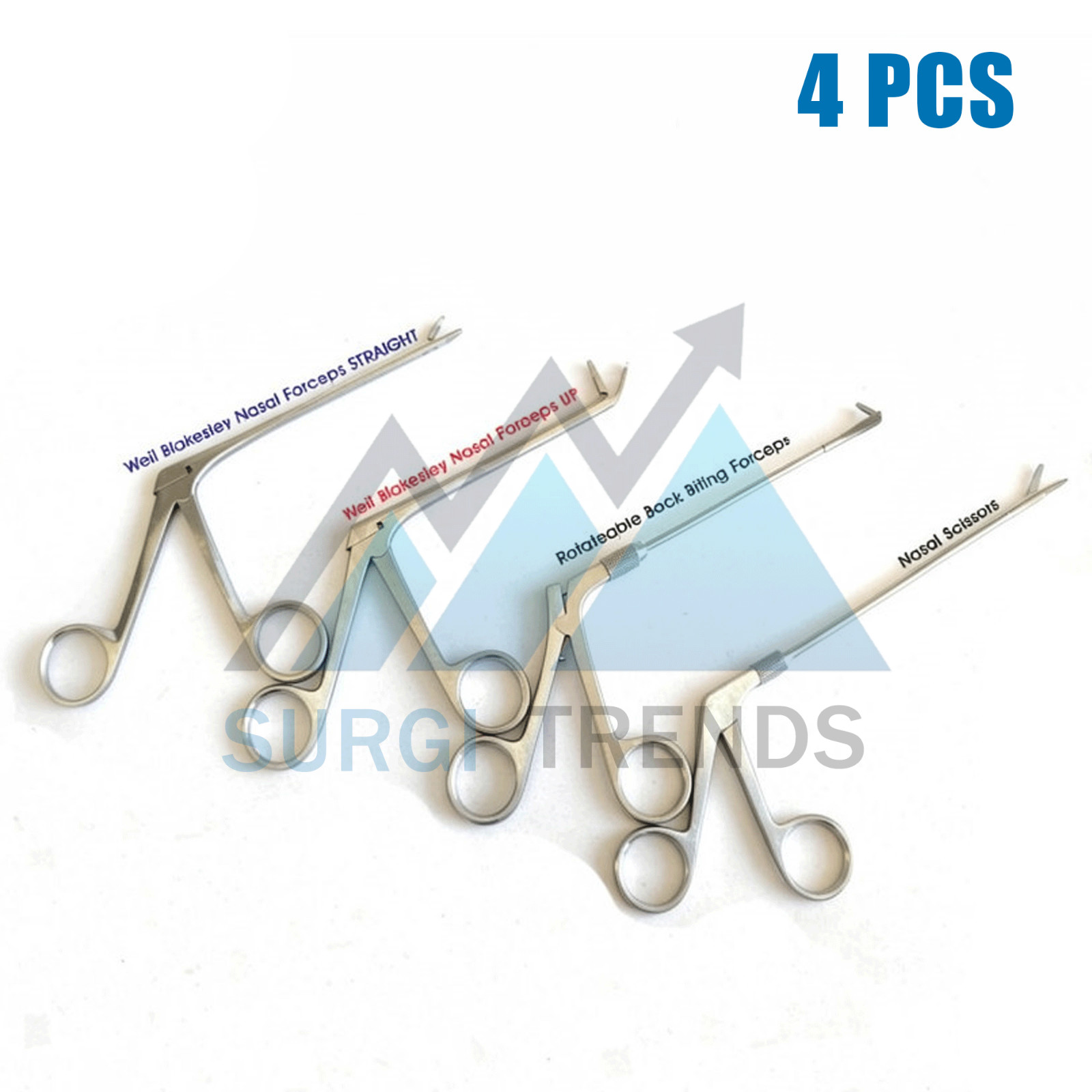 Fess Instruments 4 PCs Set Endoscopic Sinus Surgery ENT Instruments