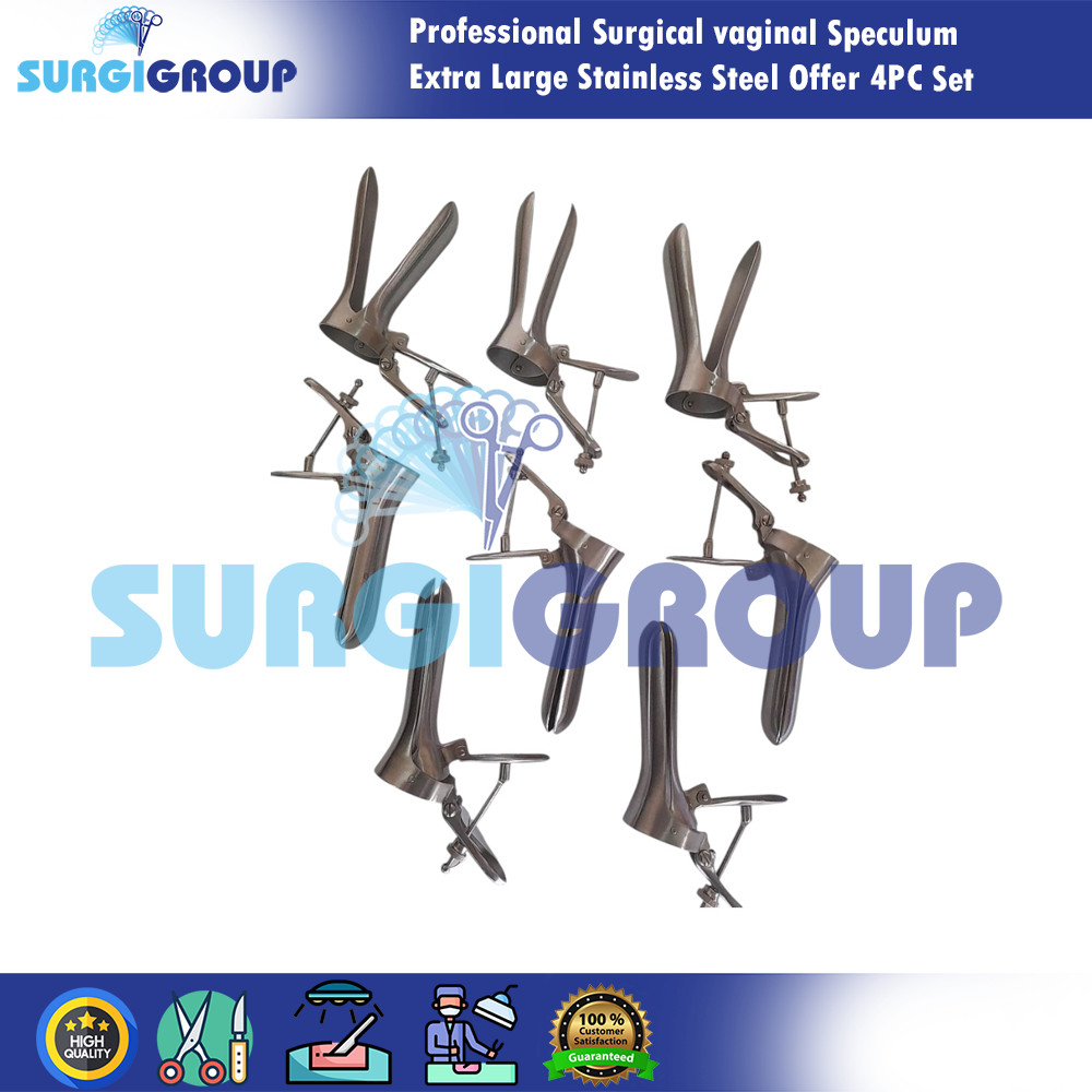 Professional Surgical vaginal Speculum Extra Large Stainless Steel Offer 4PC Set