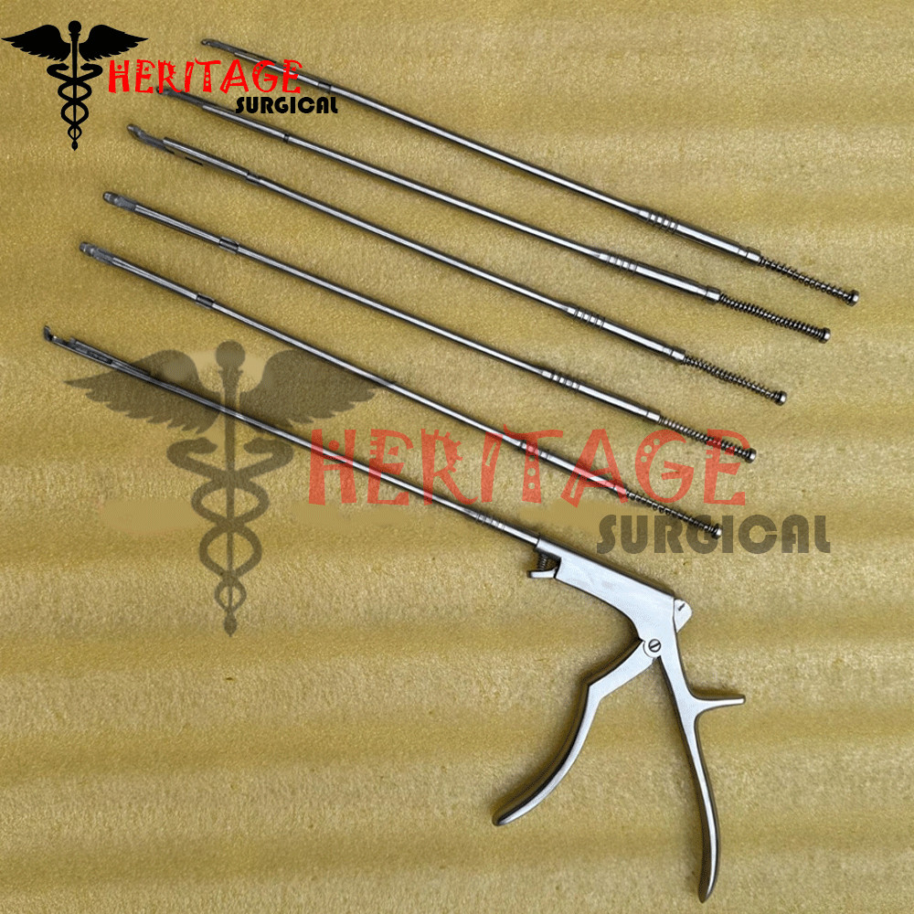 Spine Surgery Rongeur Interlaminar Spine Surgery Set Bite Size 1 to 5 mm Set