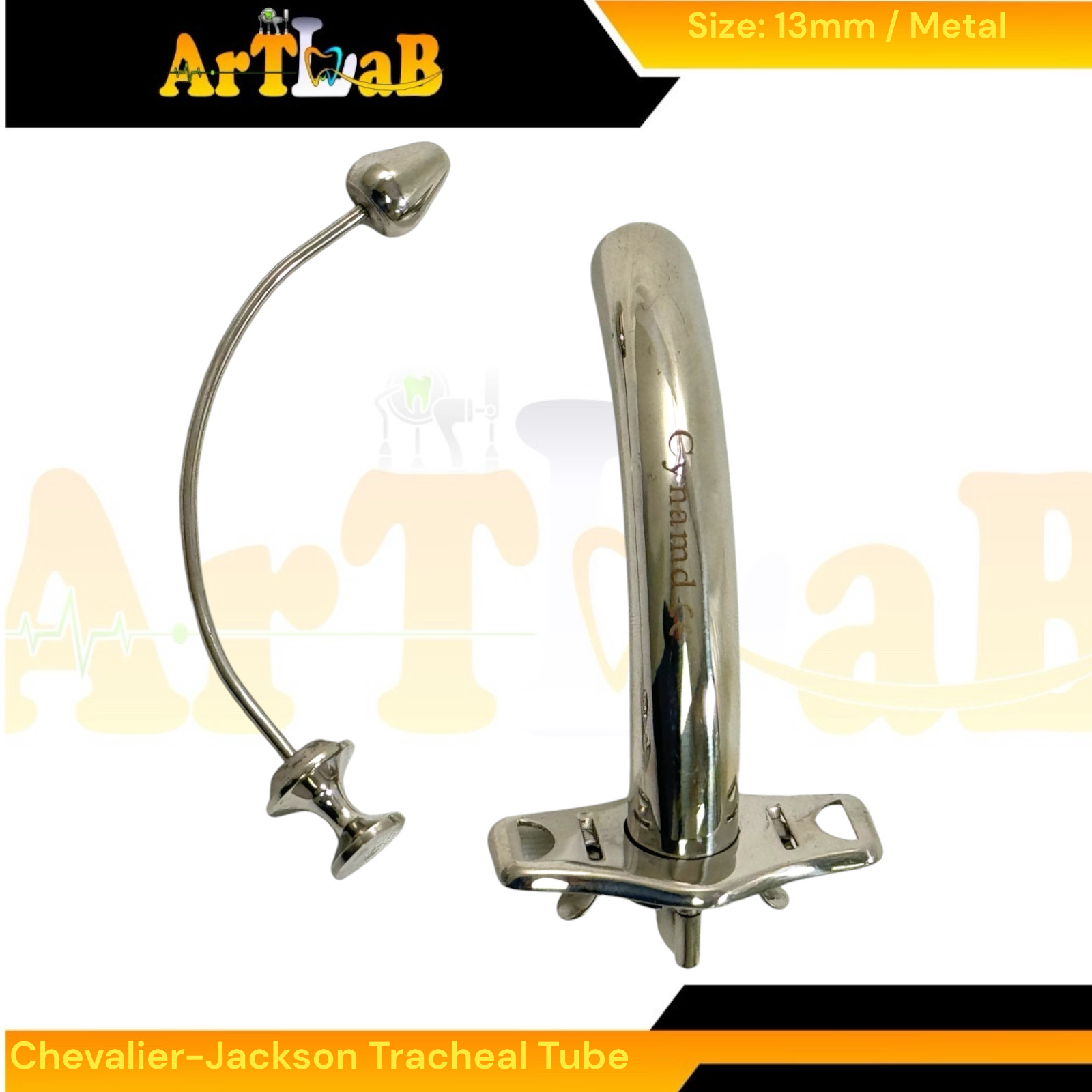 13mm Chevalier Jackson Tracheal Tube + Obturator – Tracheotomy ENT Instruments