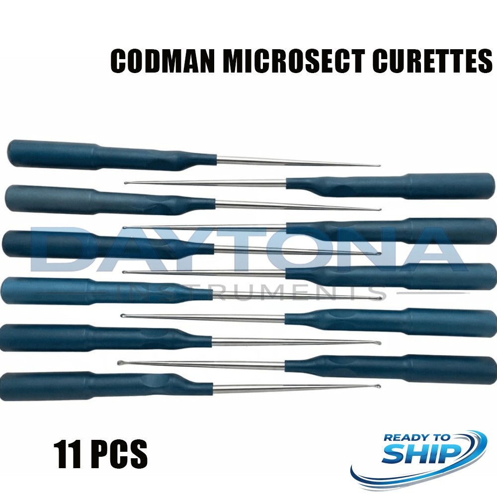 Set of 11 Codman MicroSect Curettes MIS Spine Curettes Cervical Neuro Orthopedic