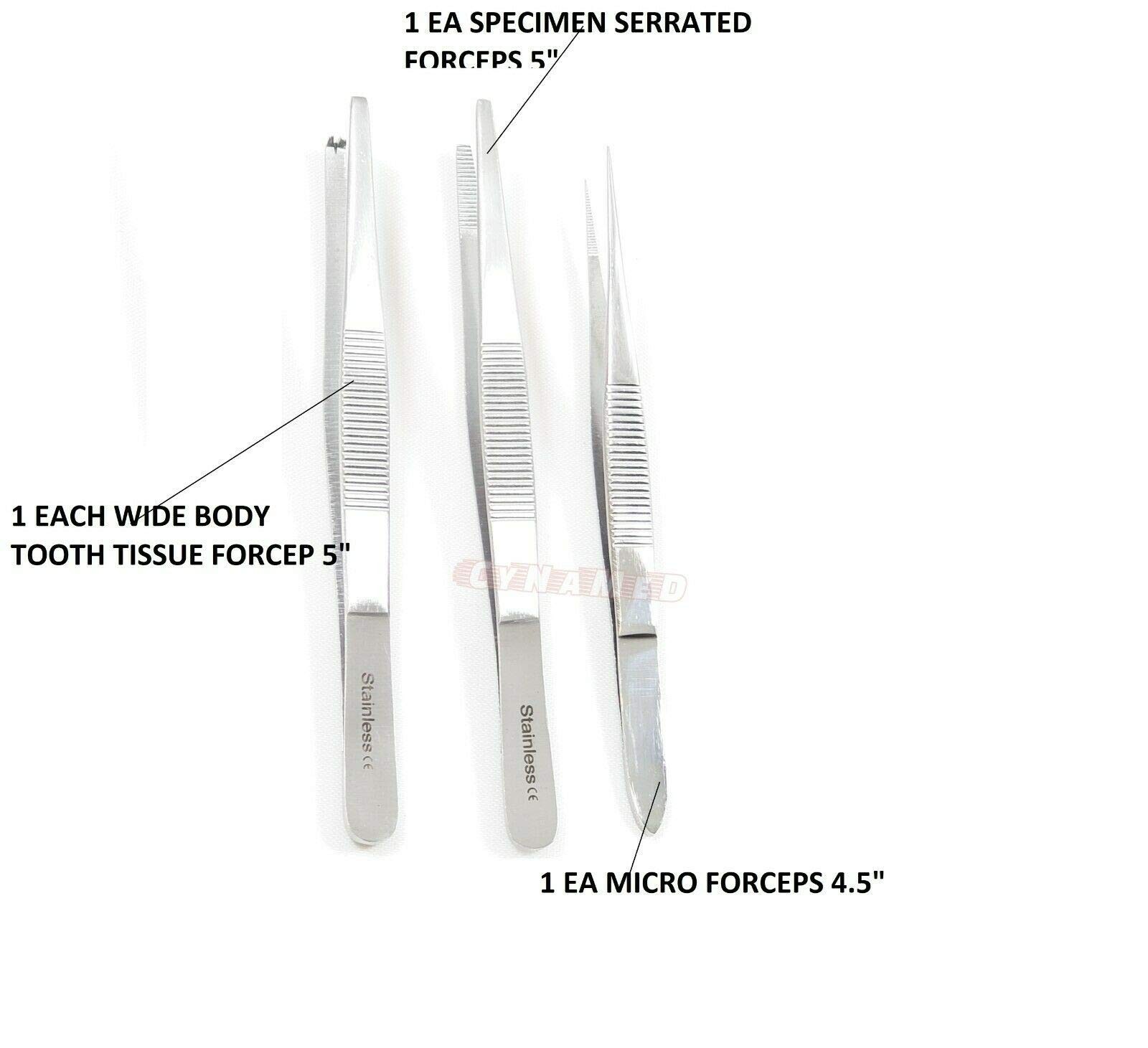 Cynamed 34 Piece Reusable Dissection Kit Stainless Steel Instruments Set