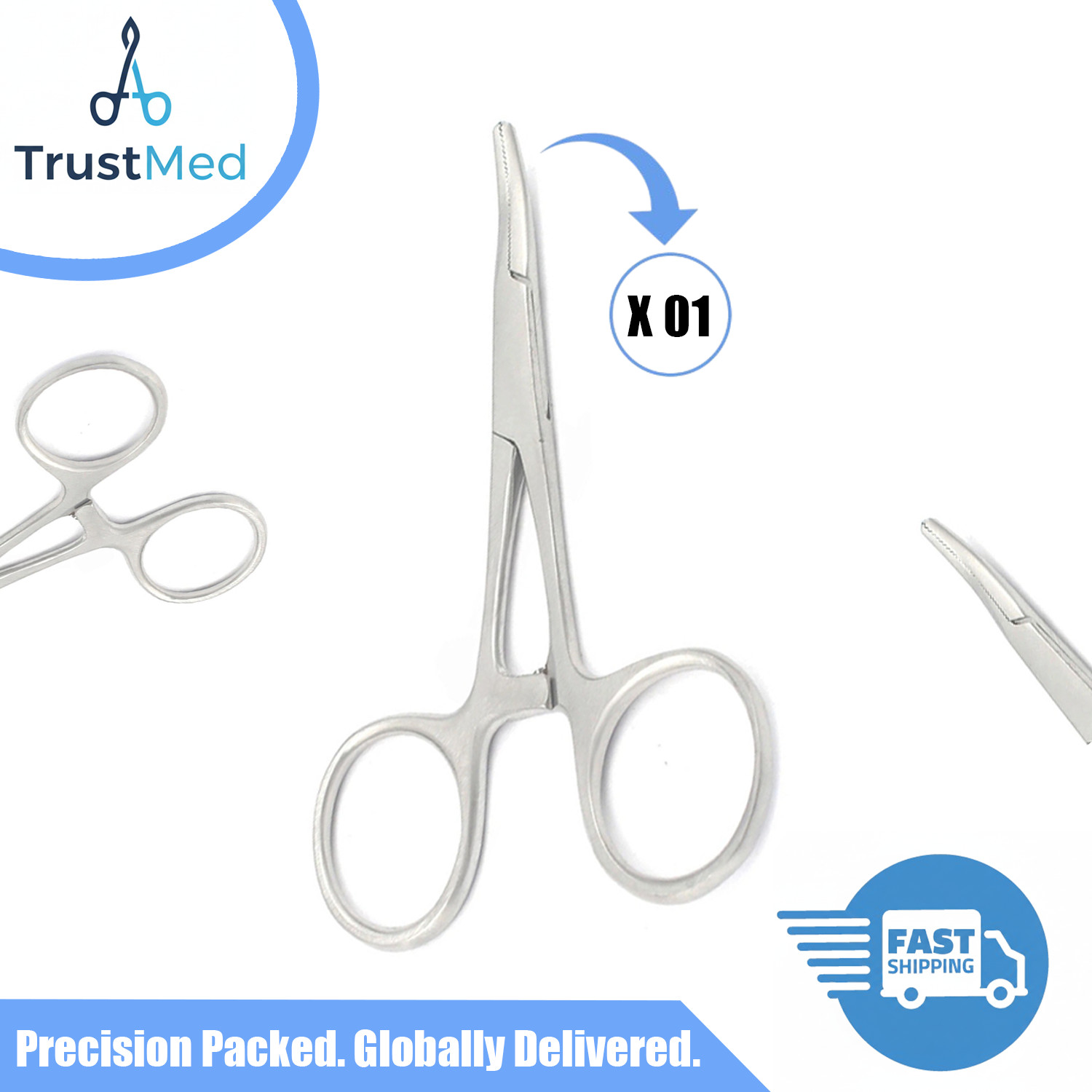 1 piece 3.5″ Curved Hemostat Locking Clamps Stainless Steel Surgical Instrument