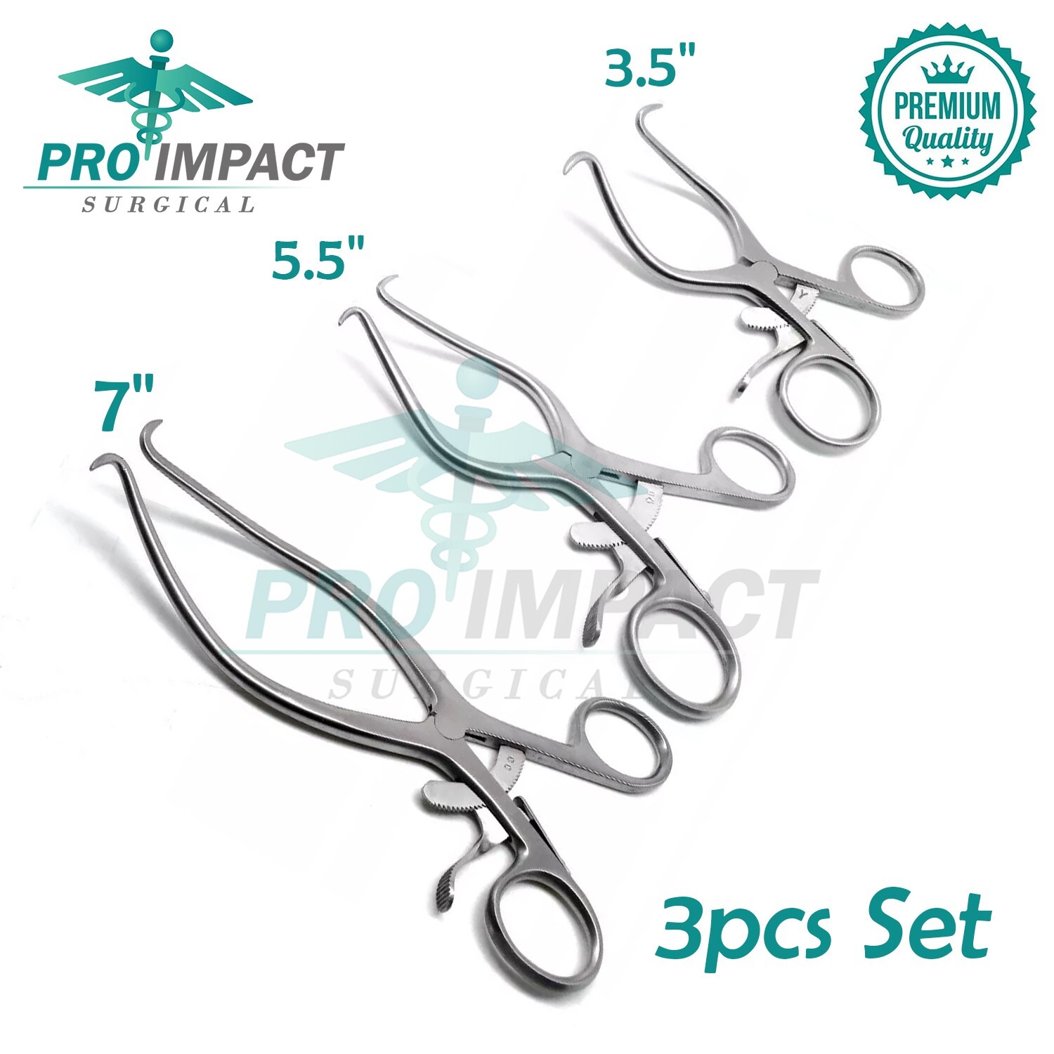 3 Pcs Surgical Gelpi Retractors Sharp Points Instruments