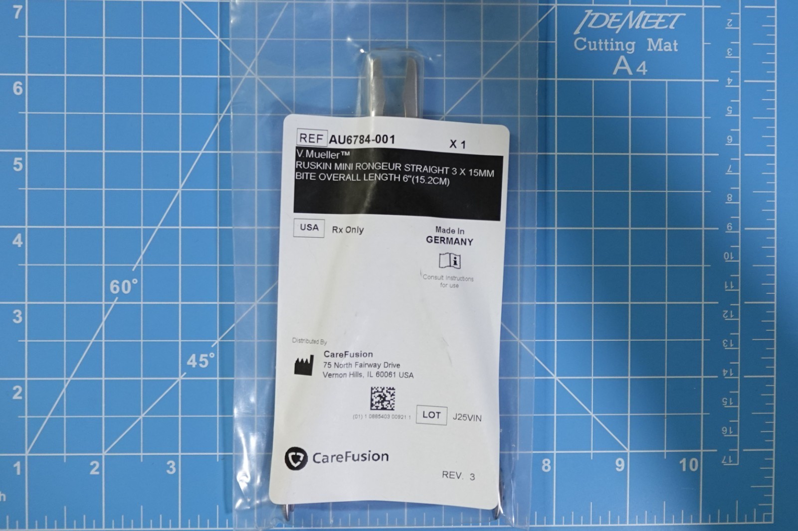 V. Mueller AU6784-001 Ruskin Mini Rongeur Straight 3x15mm bite, 6″ length
