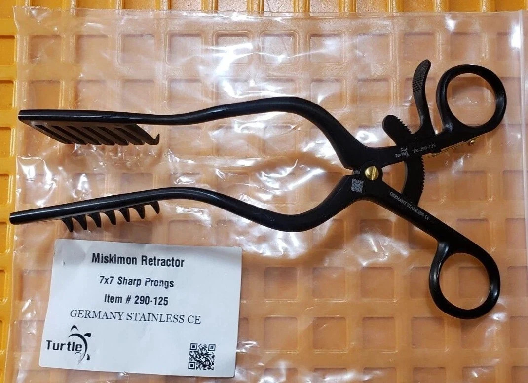 Turtle Surgical MISKIMON Cerebellar Retractor, 7″ Sharp 7×7 Prongs Black Coated