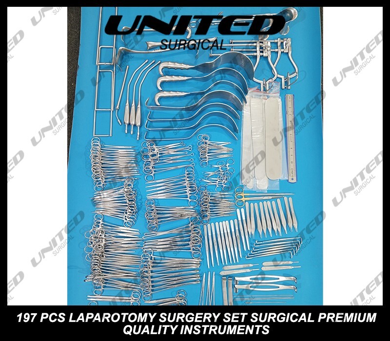 197 pcs Laparotomy Surgery Set – Surgical Premium Quality Instruments
