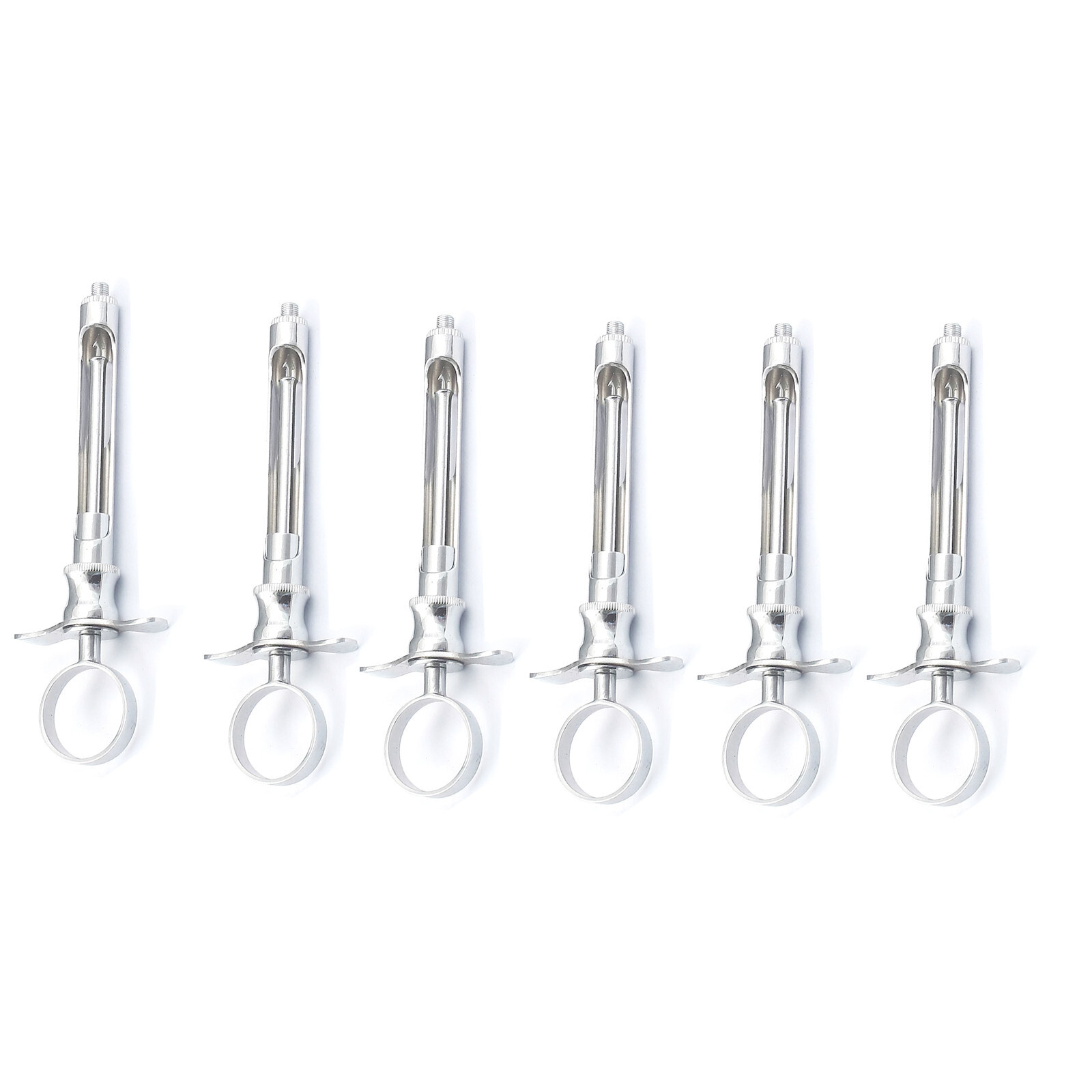 6 Dental Aspirating Syringe Dental Instruments 1.8cc German Stainless Steel