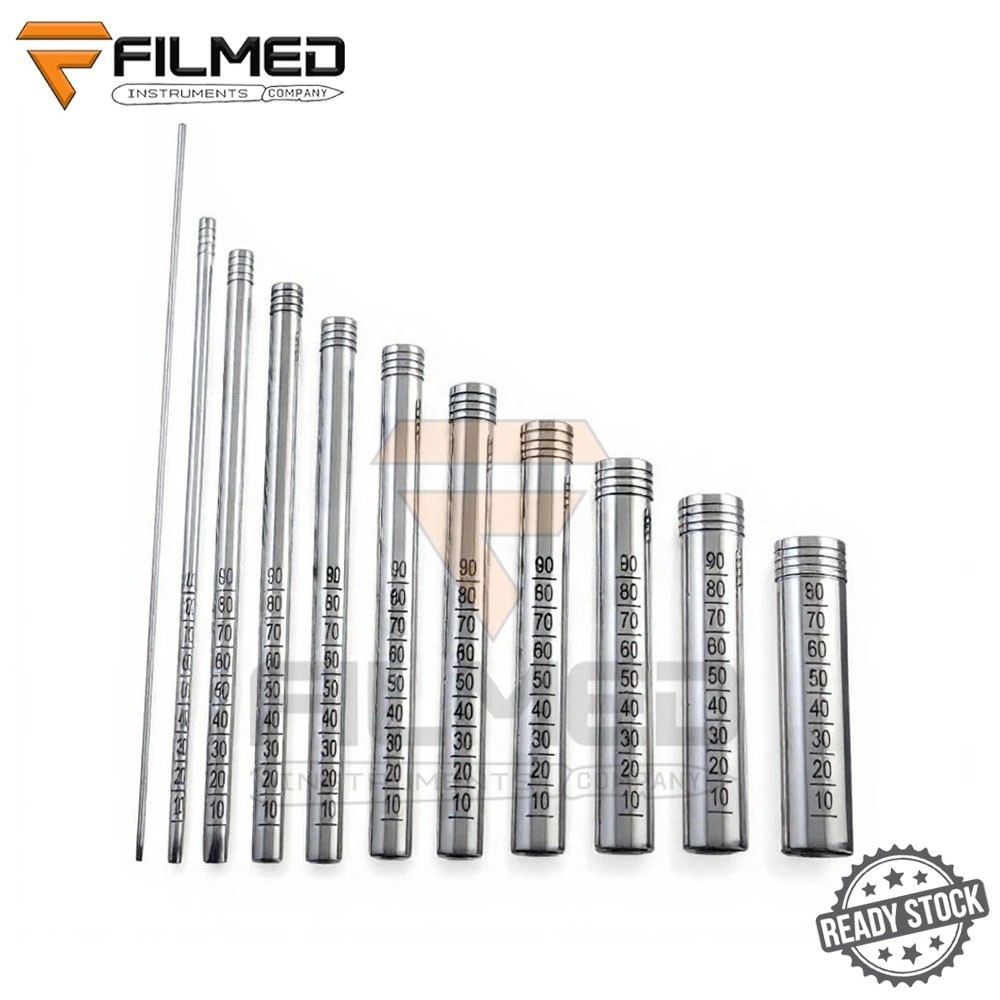 MIS Tubular Retractor Dilators Silver 11 PCs Set Spine Surgery Instruments