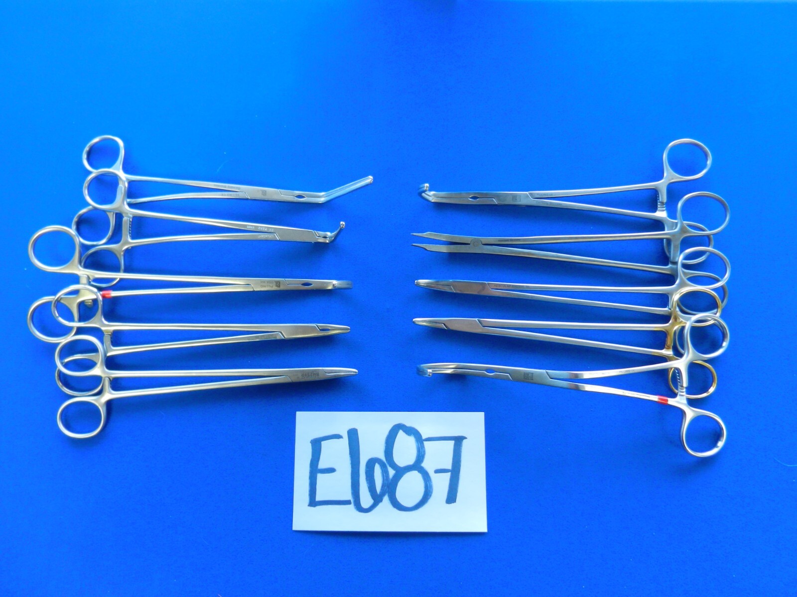 E687 Jarit V. Mueller Pilling Lot of 10 Forceps 20.5-22cm Overall Length