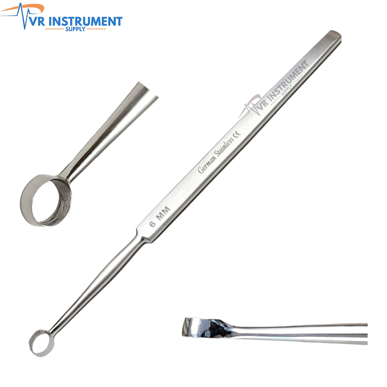 ENT Dermatology Fox Dermal Curettes 6 mm Surgical MedicaI Instruments 5.5″