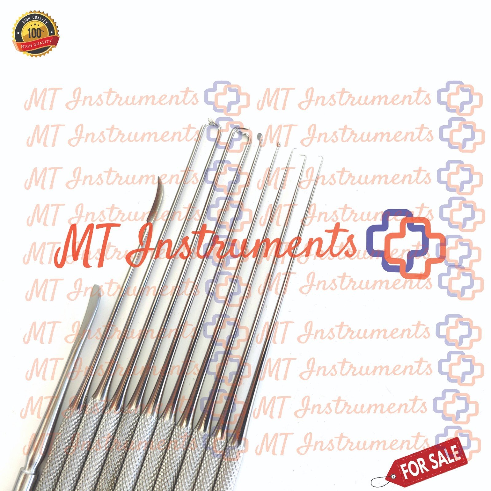 ENT Micro Ear Forceps, Probes & Hook Set of 11 Pcs Tympanoplasty Instruments
