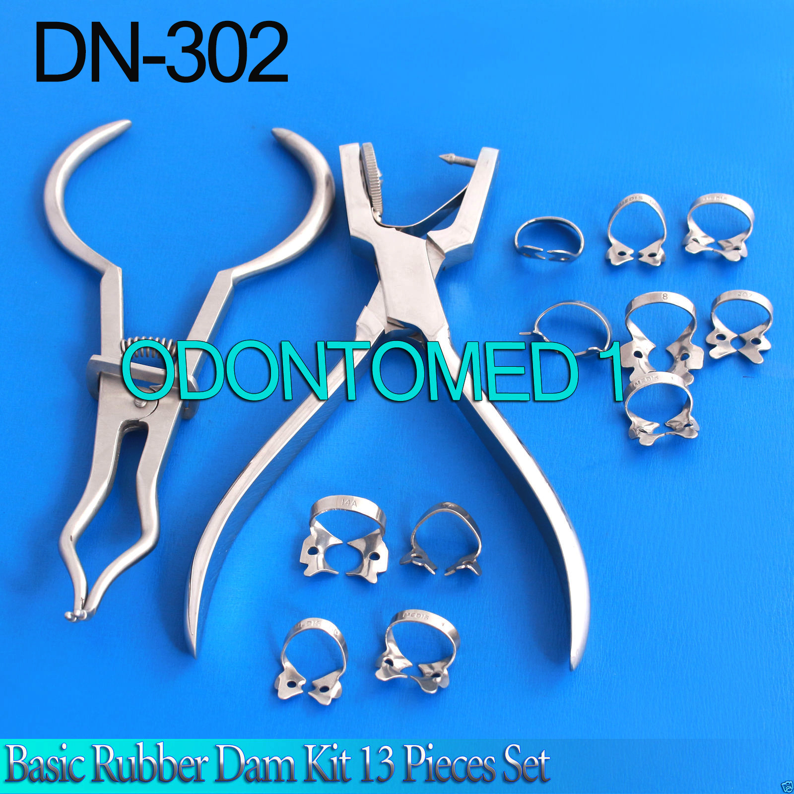 Basic Rubber Dam Kit 13 Pieces Set Dental Surgical Instruments,DN-302