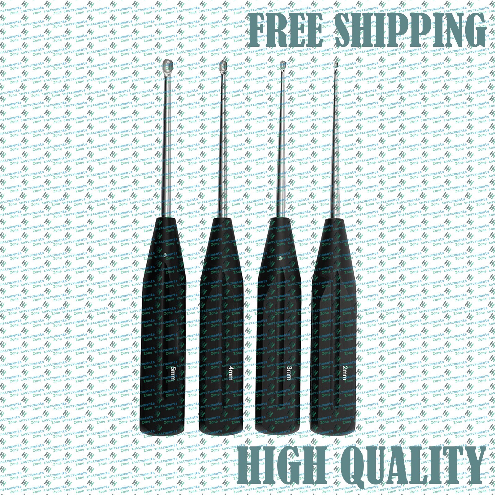 Bone Curette(Aluminum handle) General Veterinary Orthopedic Instruments