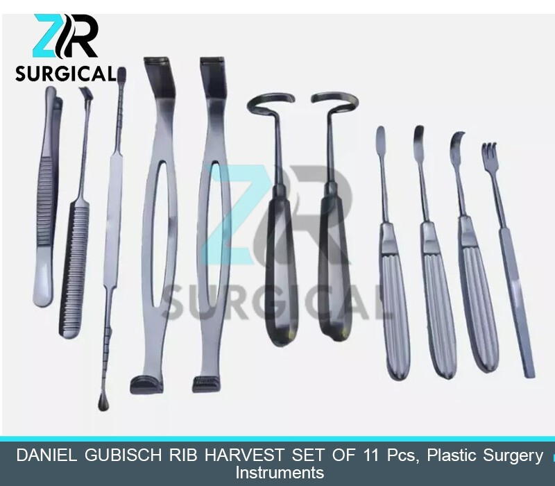 DANIEL GUBISCH RIB HARVEST SET OF 11 Pcs, Plastic Surgery Instruments
