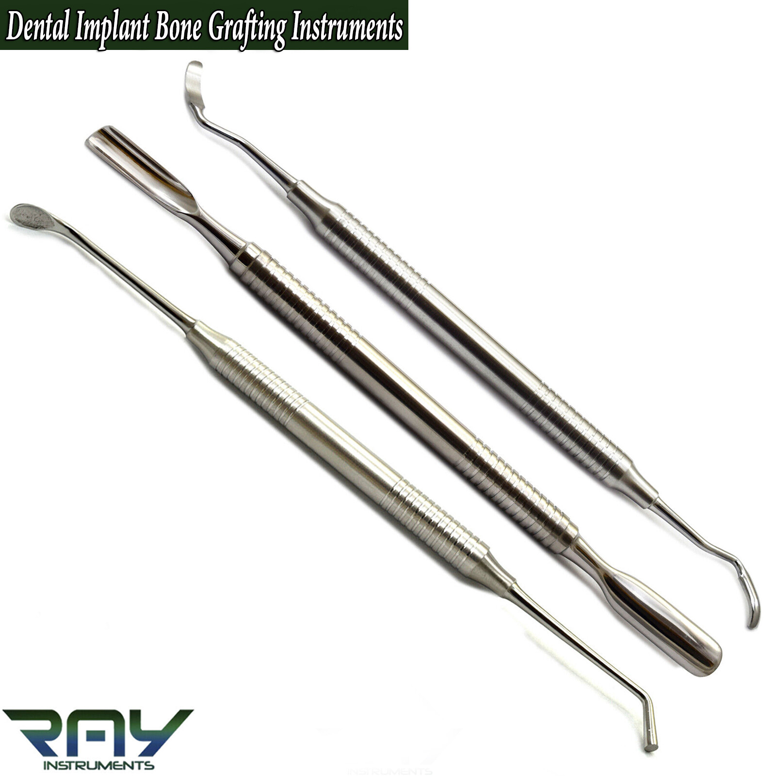 Dental Implant Bone Grafting Instruments Spoon Graft Packer, Palti, Scraper,