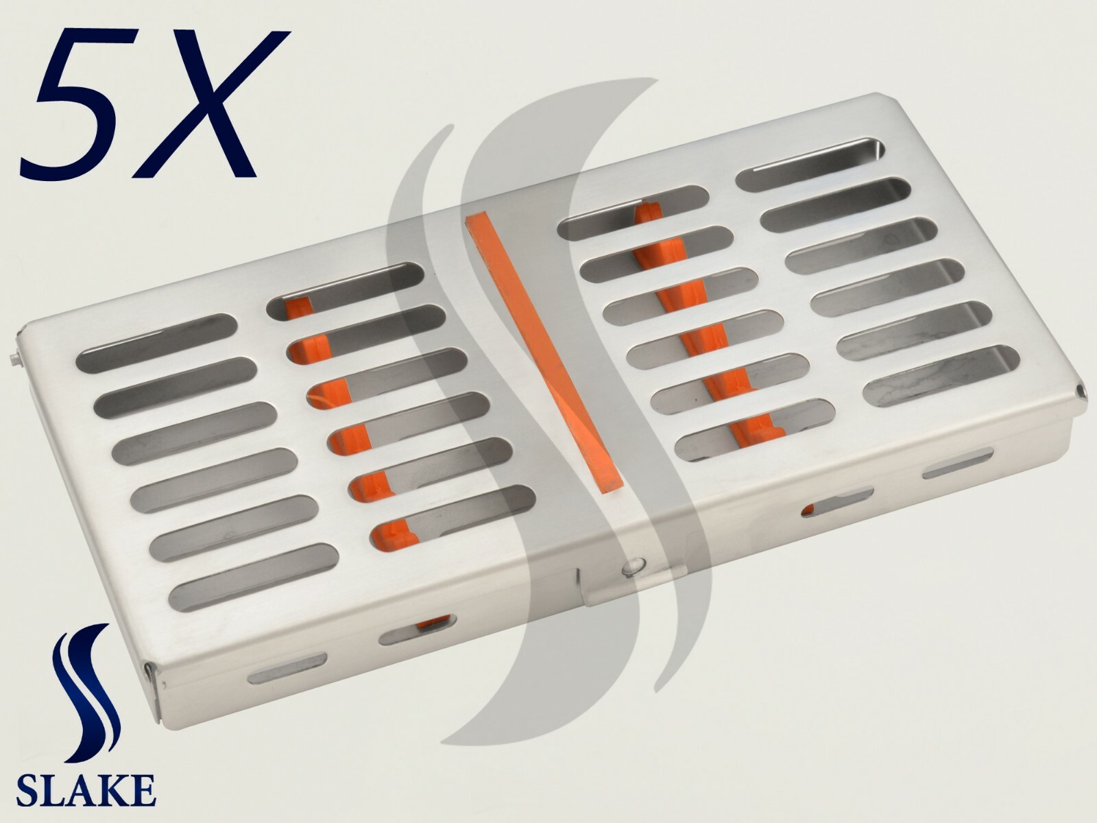 5 x Dental Sterilization Cassette Rack Tray Box For 7 Dental Surgical Instrument
