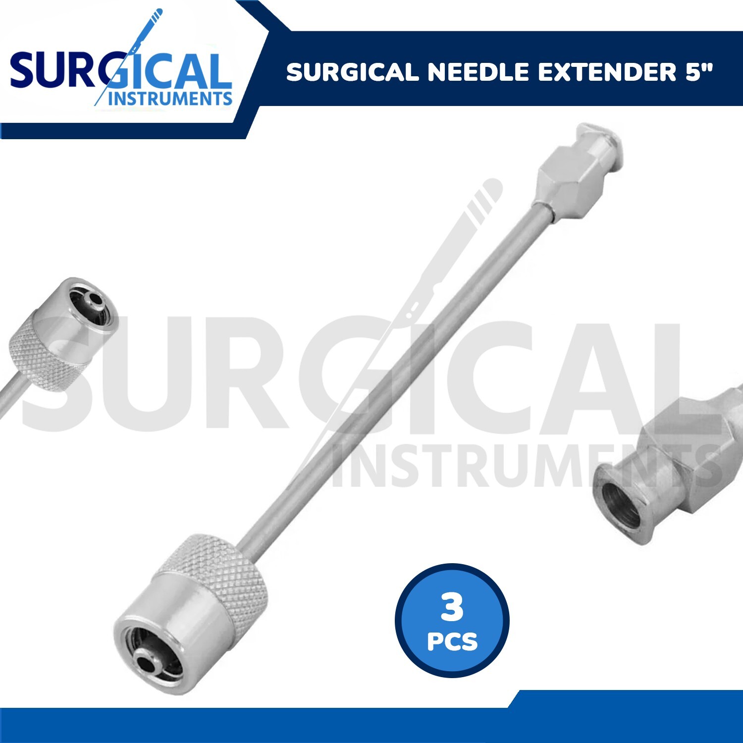 3 Pieces Surgical Needle Extender 5″ Cervical Block Instruments German Grade