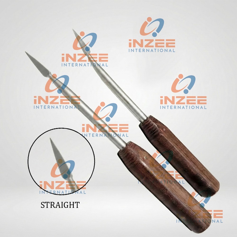 Bone Awl Fiber Handle Straight & Curved 2 PCs Set Orthopedic Surgery Instruments