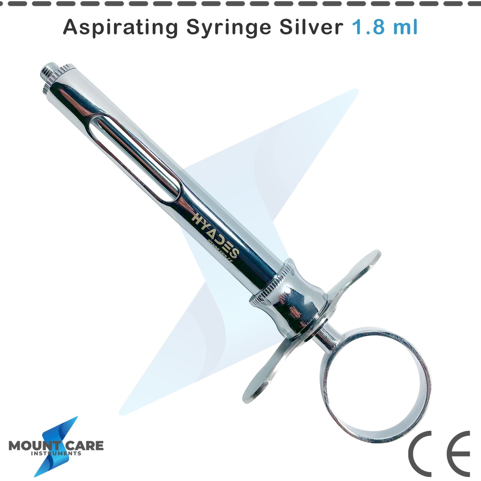 Self Aspirating Syringe 1.8 ml Silver Dentistry Surgical Dental Instruments