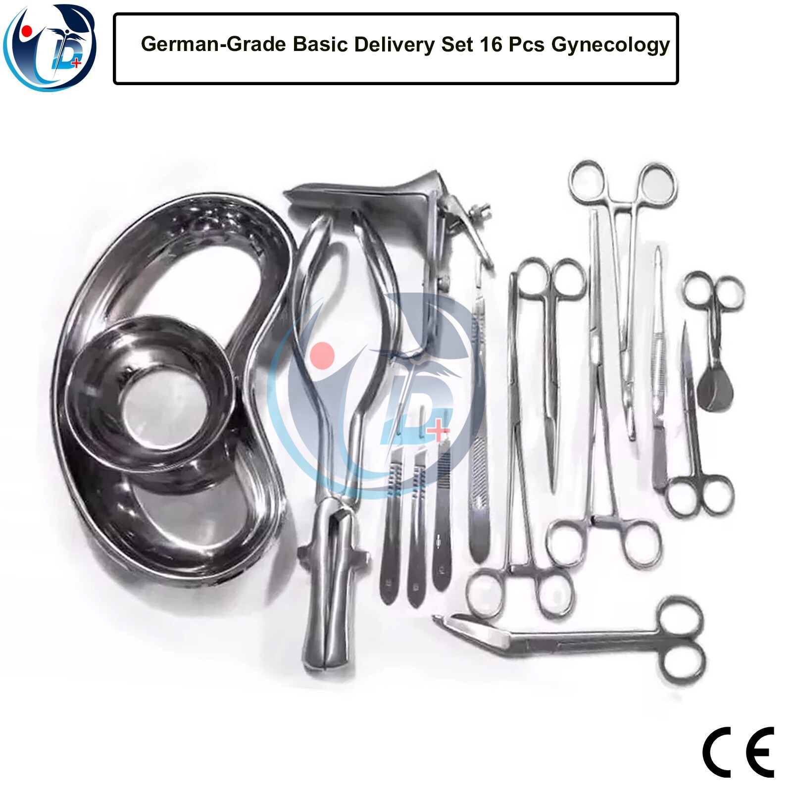 Basic Delivery Set 16 Pcs Gynecology Surgical Instrument Kit German-Grade