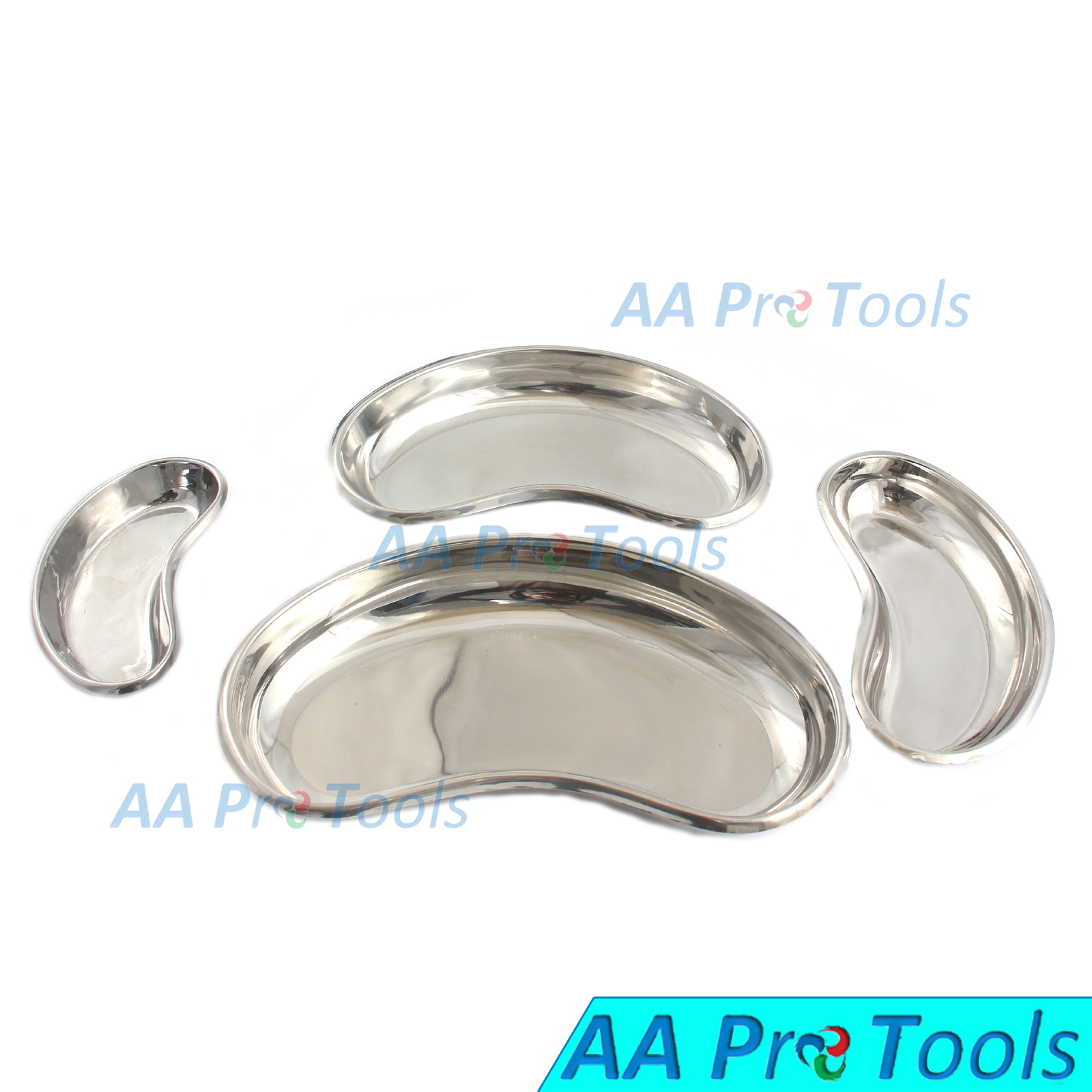 4 Assorted Size Kidney Trays Set Surgical Dental Veterinary Holding Set of 4 Pcs