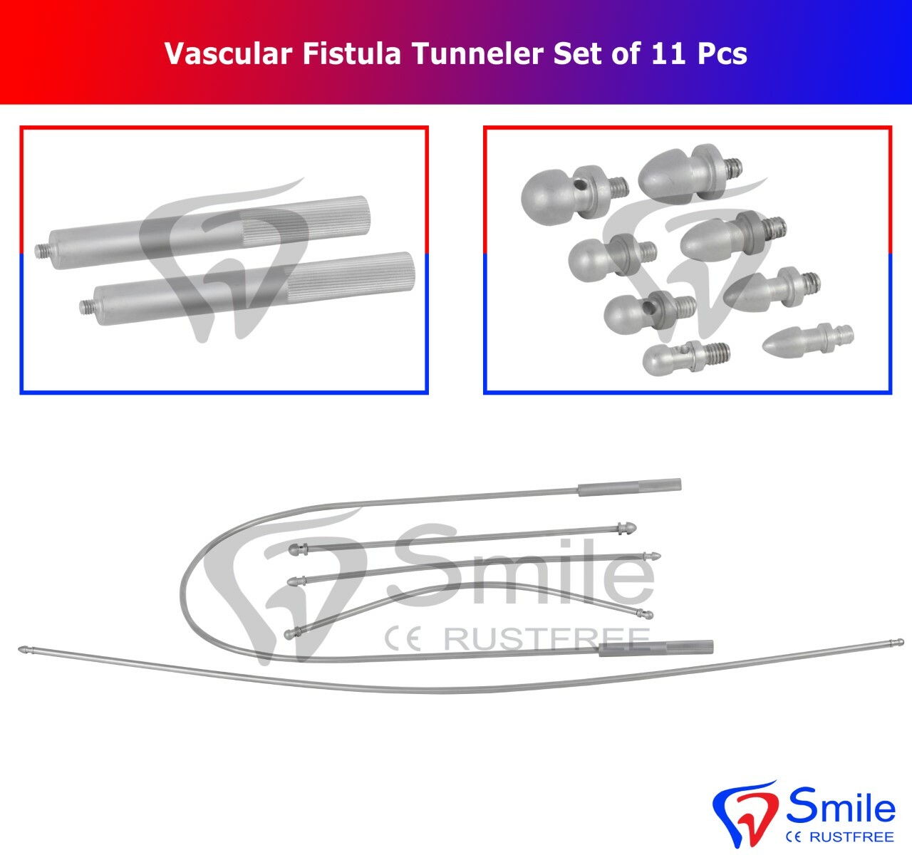 Fistula Tunneler Set of 11 Pieces Vascular set – Orthopaedic Instruments