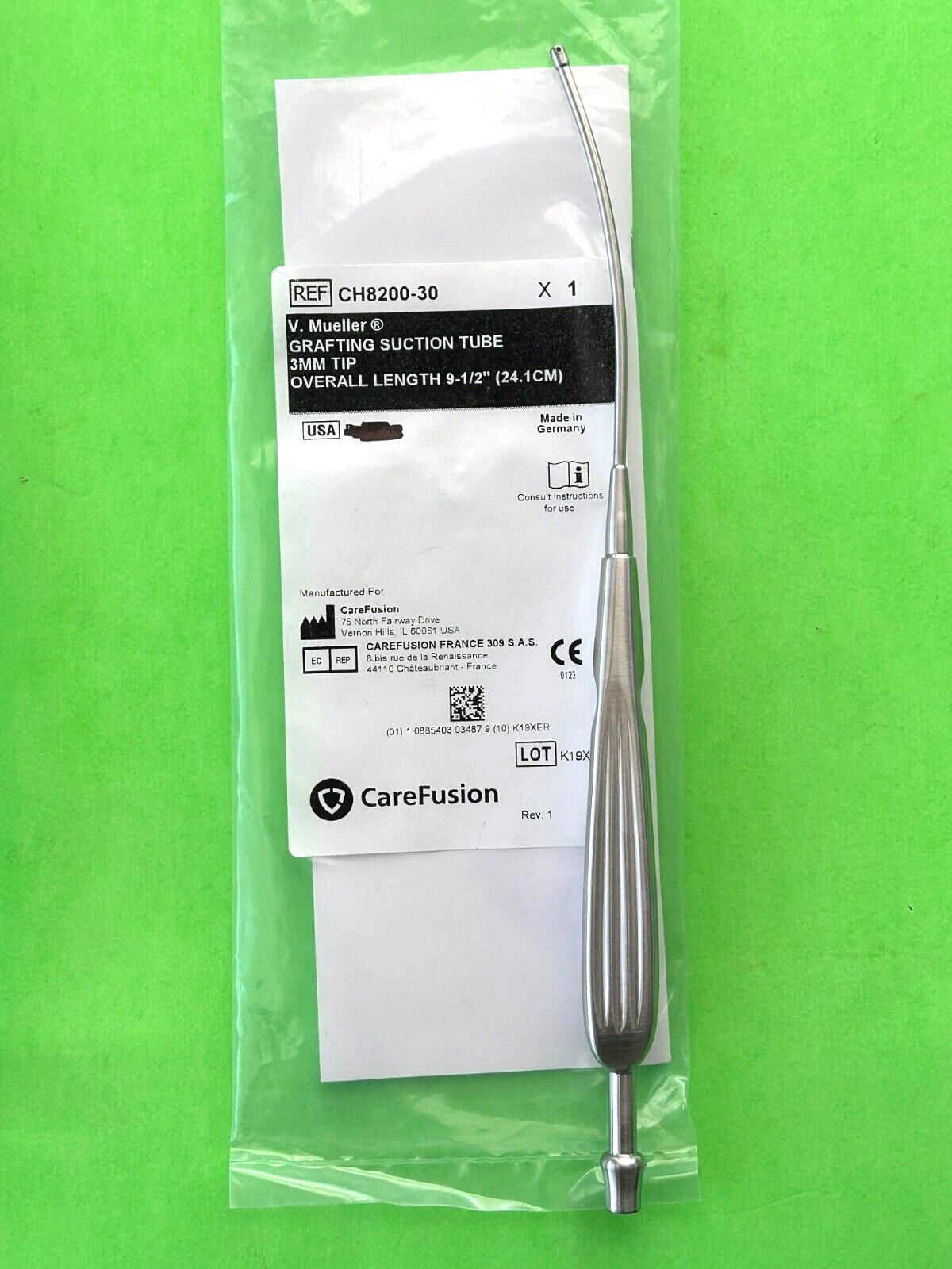 V.Mueller Surgical 9-1/2″ Grafting Suction Tube 3mm Tip