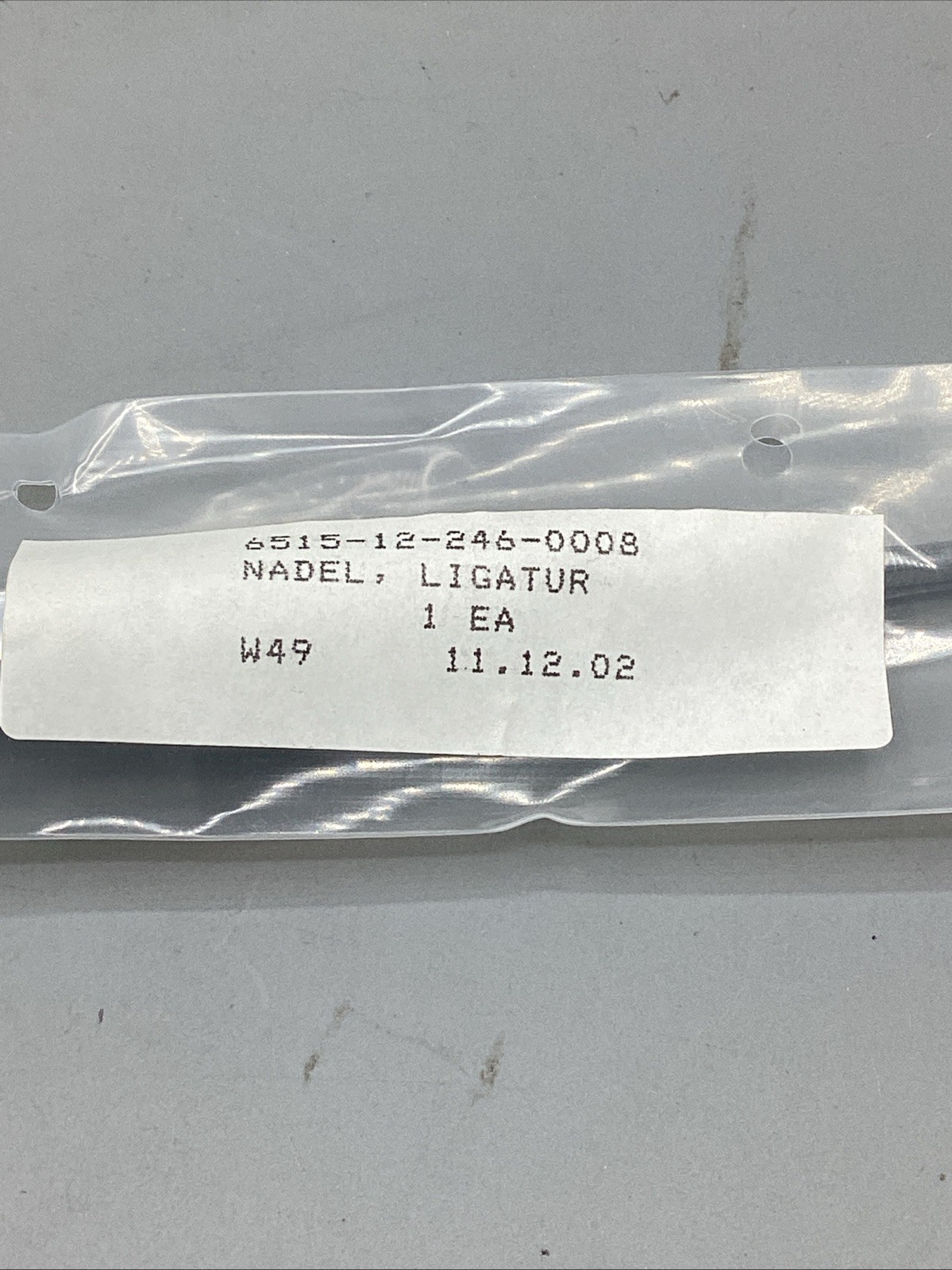 NOS Factory Sealed Ligature Needle Stainless Steel Surgical-Germany
