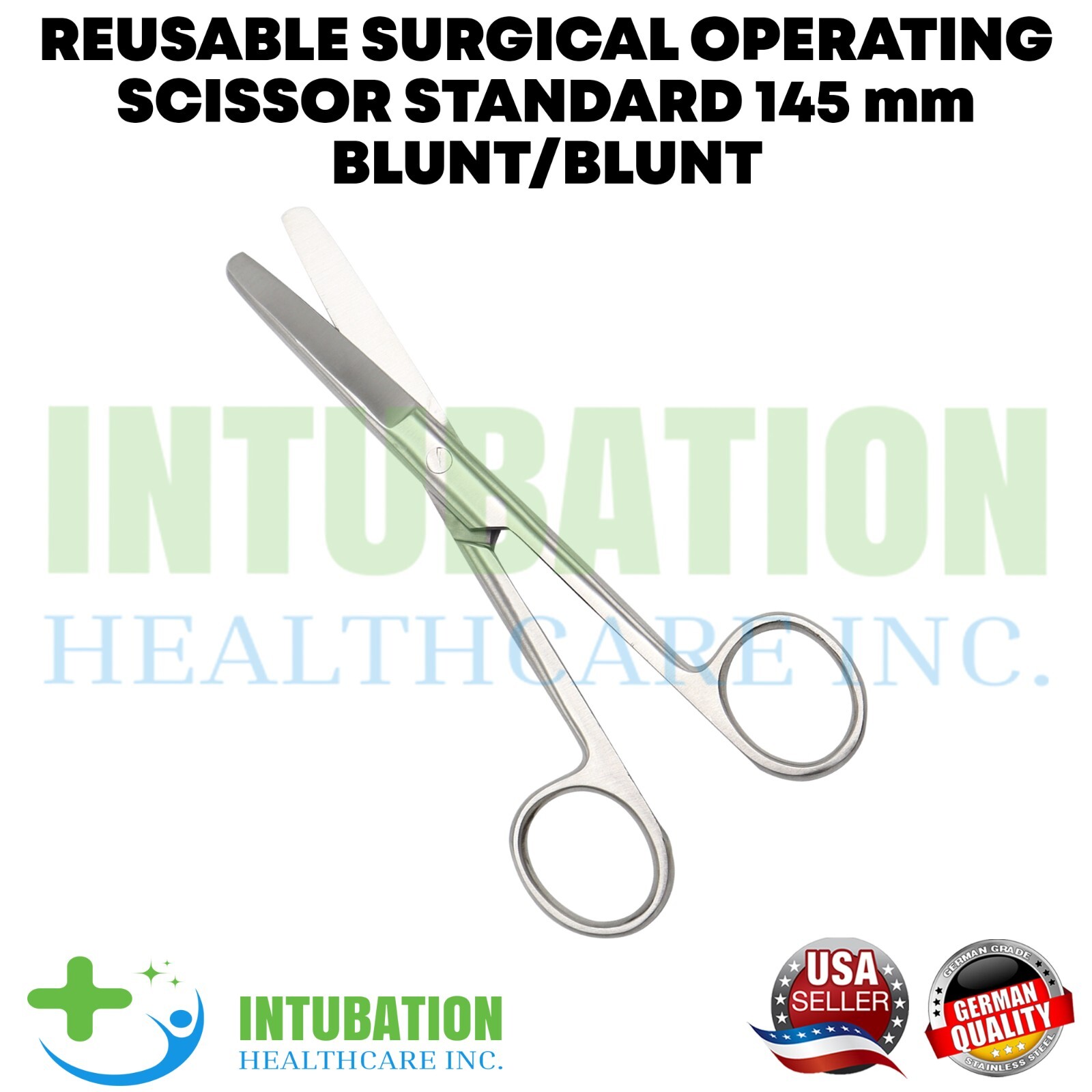 Straight Surgical Scissors 145mm Blunt Tips Reusable Stainless Steel