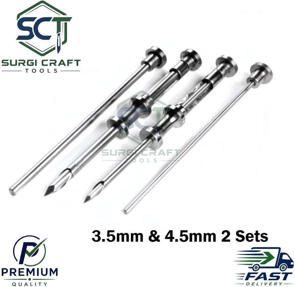 German HRT Trocar 3.5mm and 4.5mm 2Sets Hormone Replacement Pellet Insertion Kit