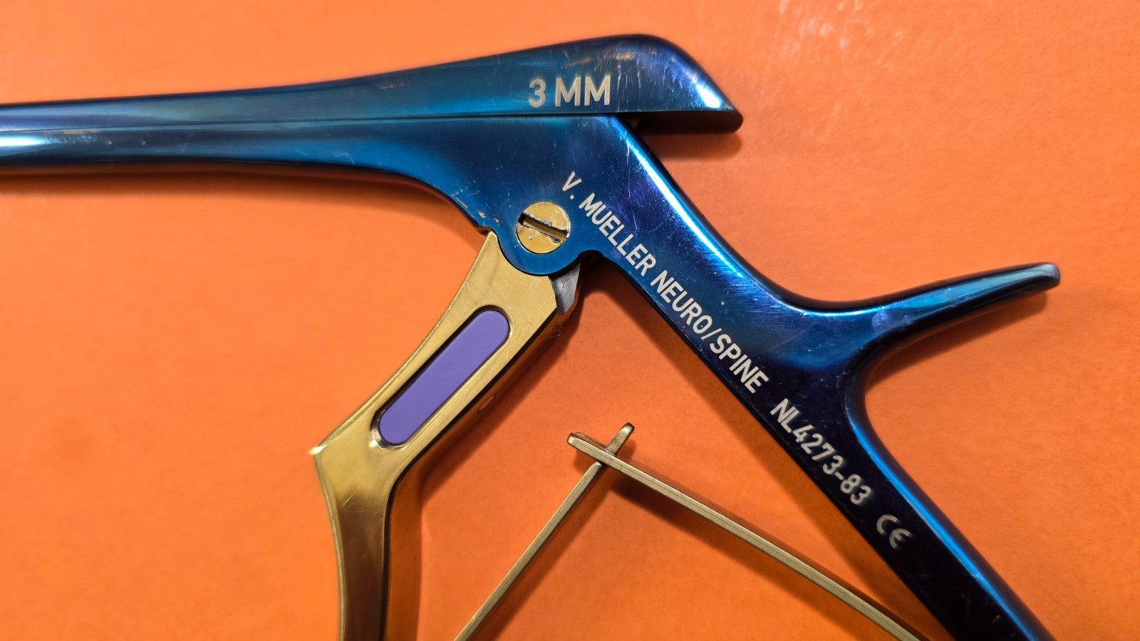 V.Mueller NL 4273-83 Neuro/Spine Chroma Line Kerrison Rongeurs 3mm x40 Degree