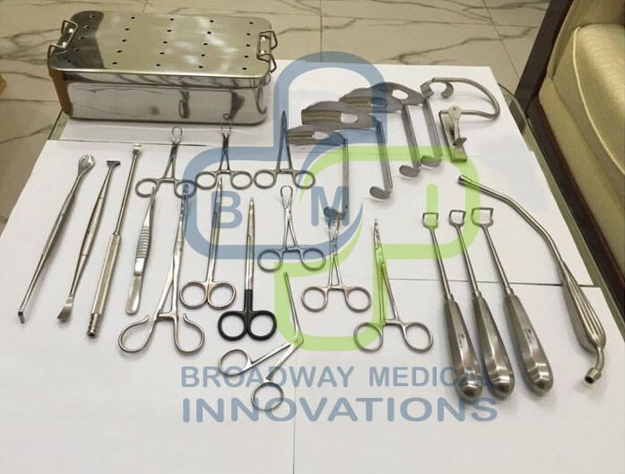 Tonsillectomy and Adenoidectomy Surgical Instruments Set with box