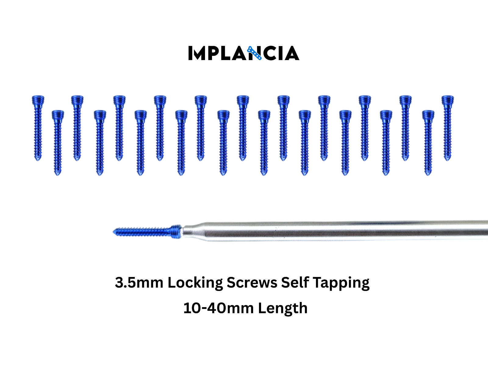 3.5mm Locking Self Tapping Screw 10-40mm Length w/ Drive 160 Pcs Titanium Set