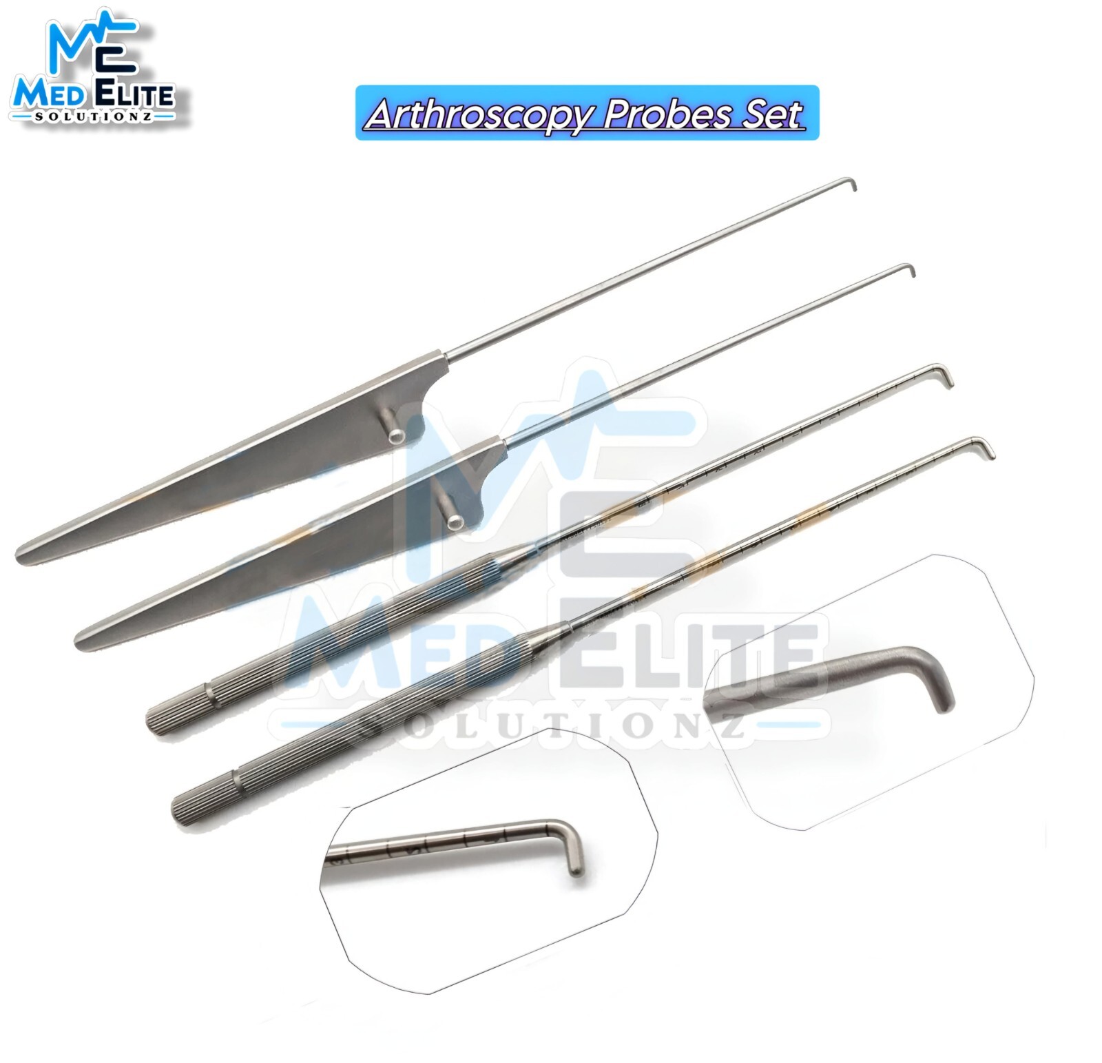 3mm & 5mm Arthroscopy Probe & Knife 4 Pcs Set Surgical Arthroscopy Instruments