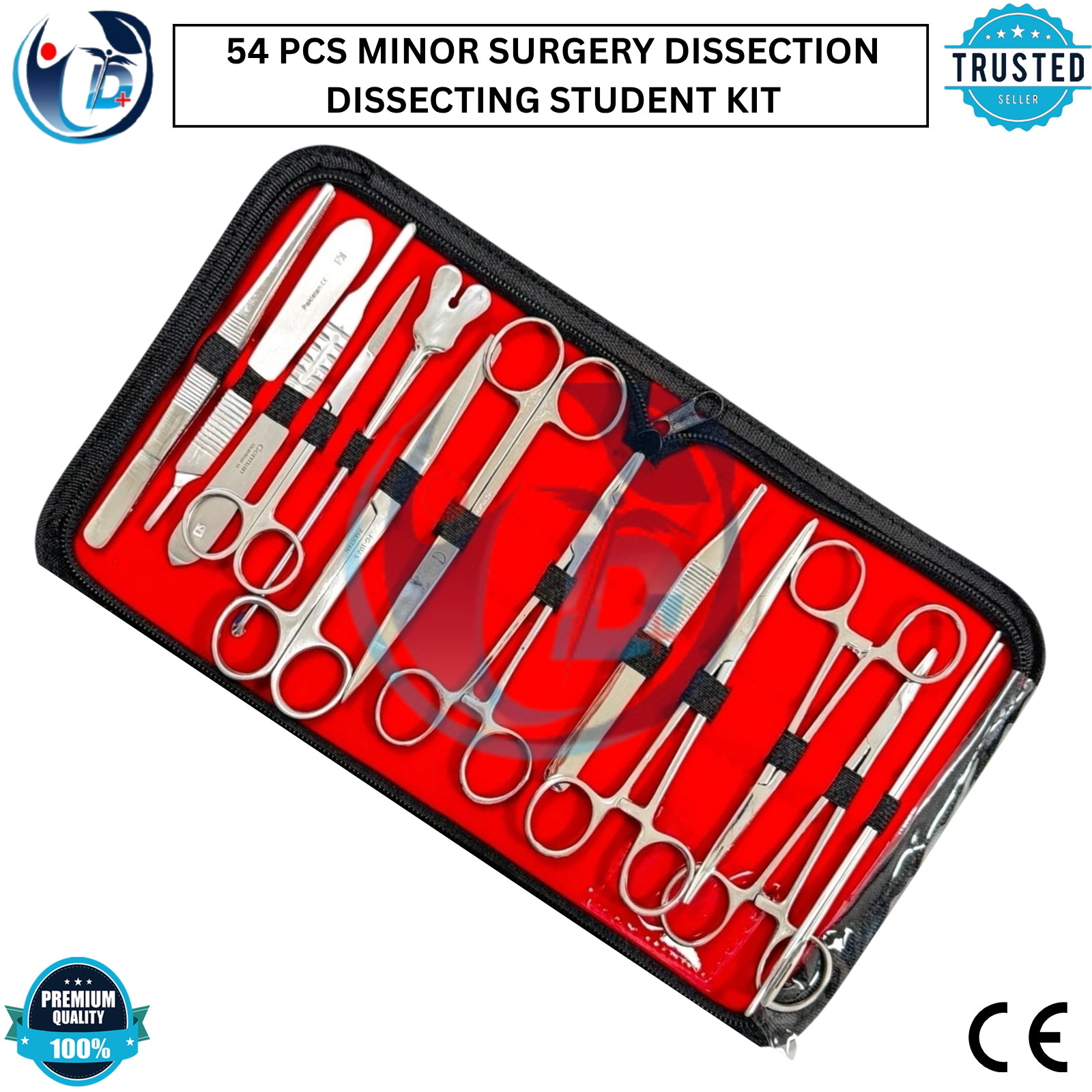 54 PCS MINOR SURGERY DISSECTION DISSECTING STUDENT KIT SURGICAL INSTRUMENTS