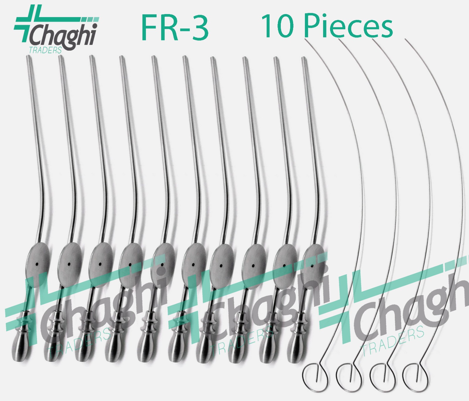 Baron Suction Tubes # FR-3 1mm 10 PCs Ent Surgical Instruments By Chaghi Traders