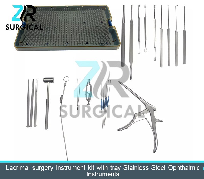 Lacrimal surgery Instrument kit with tray Stainless Steel Ophthalmic Instruments