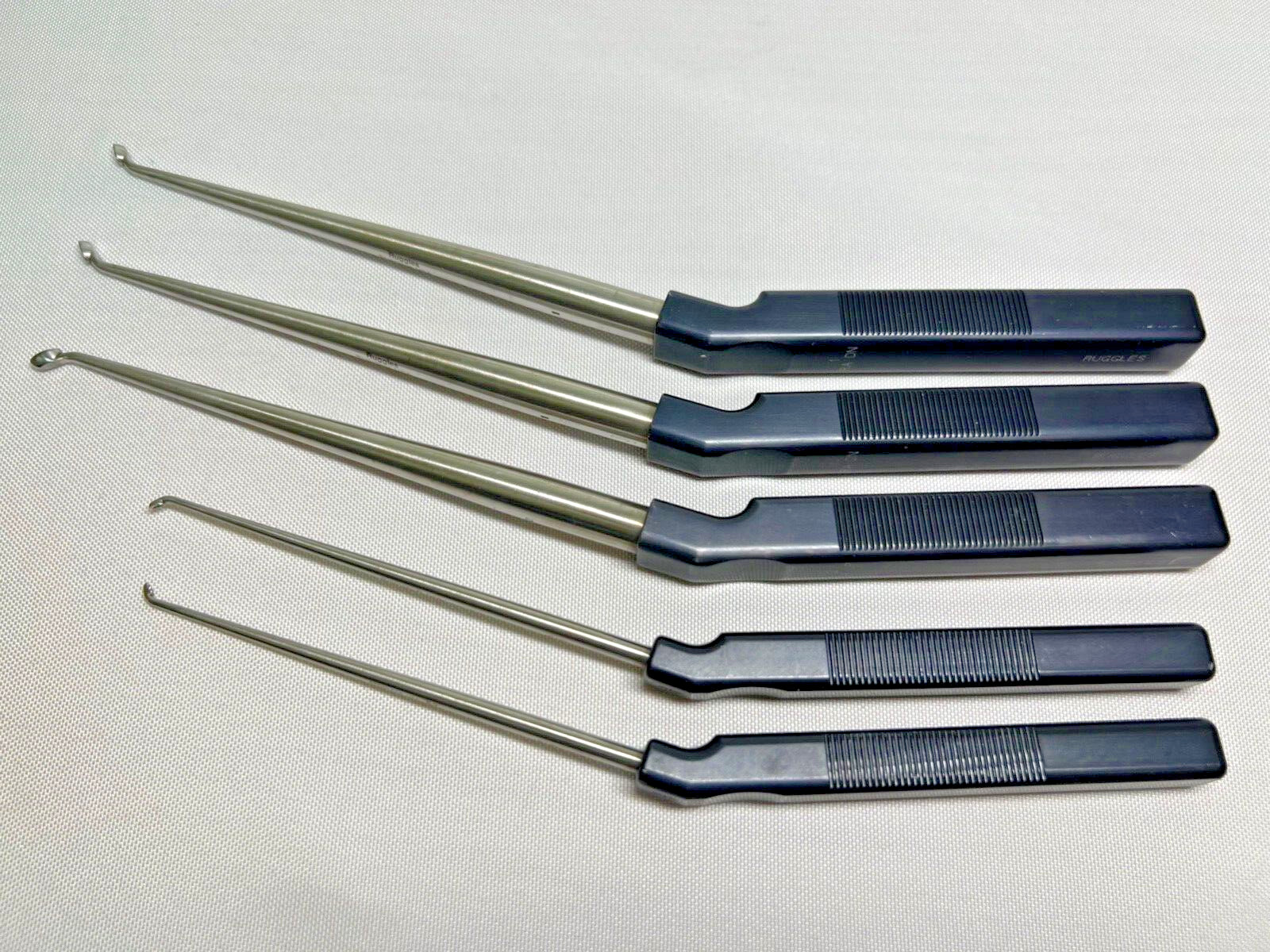 Lot Of 5 Integra Ruggles Redmond Curved Cervical Spine Curettes Neurology Spinal