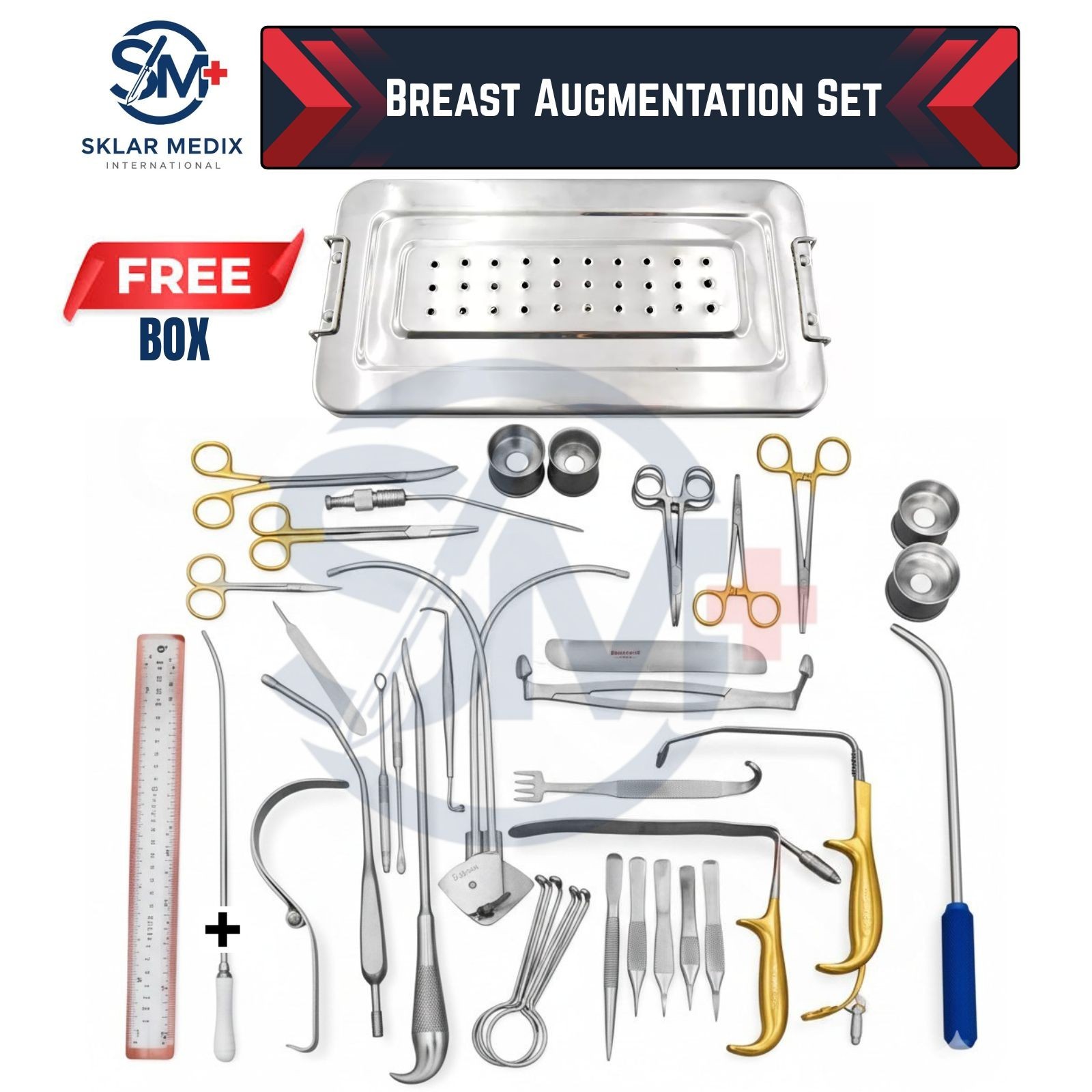 Breast Augmentation Surgery Instrument Set Plastic Surgery Retractors Kit 40 PCs