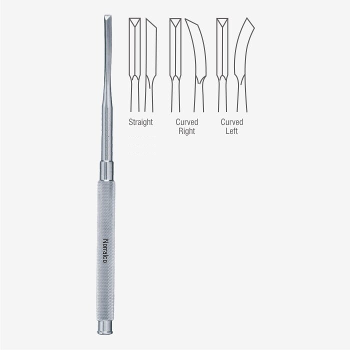 Gardner Bone Chisels, G9, Straight, 4 mm wide Tip, Premium, Stainless